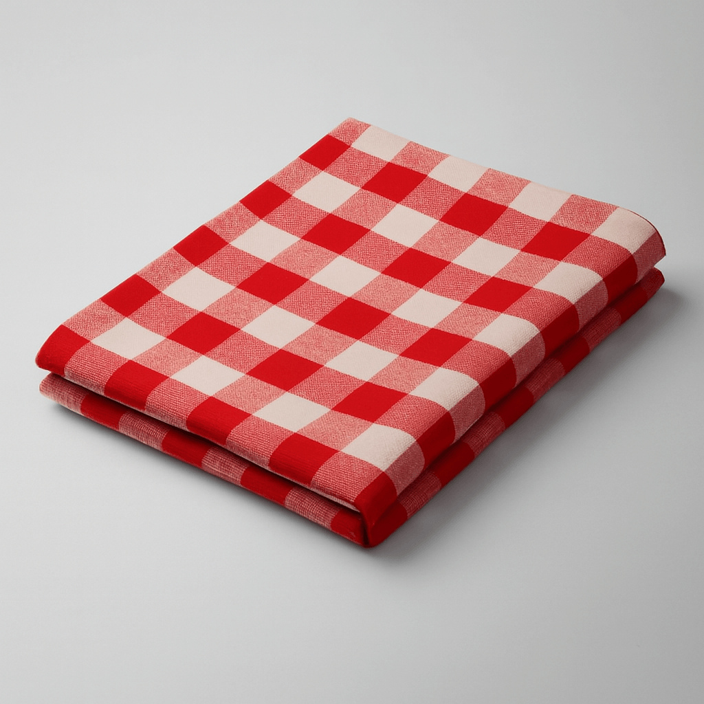 Pötikareli Keten Kumaş Ekose Masa Örtüsü