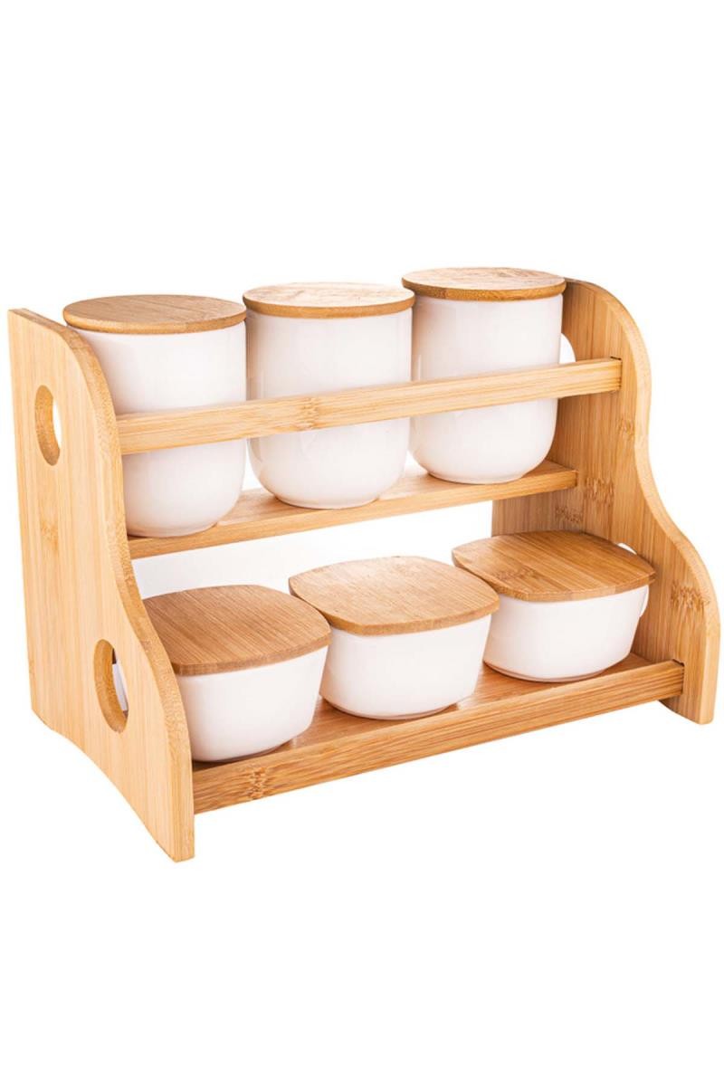 Bambu Standlı Baharat Seti 6'lı