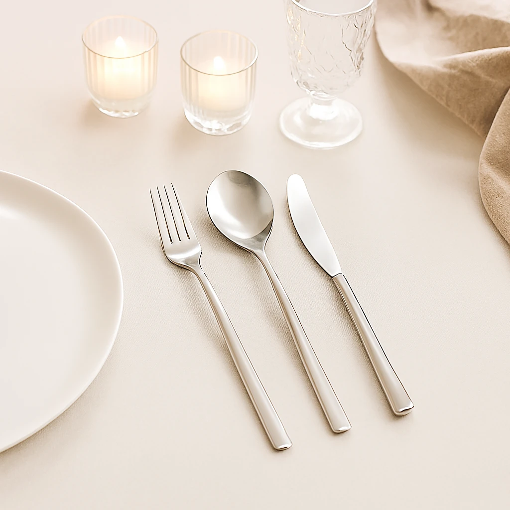 Güral Porselen Güral 18 Parça 6 Kişilik Çatal Kaşık Takımı Gümüş
