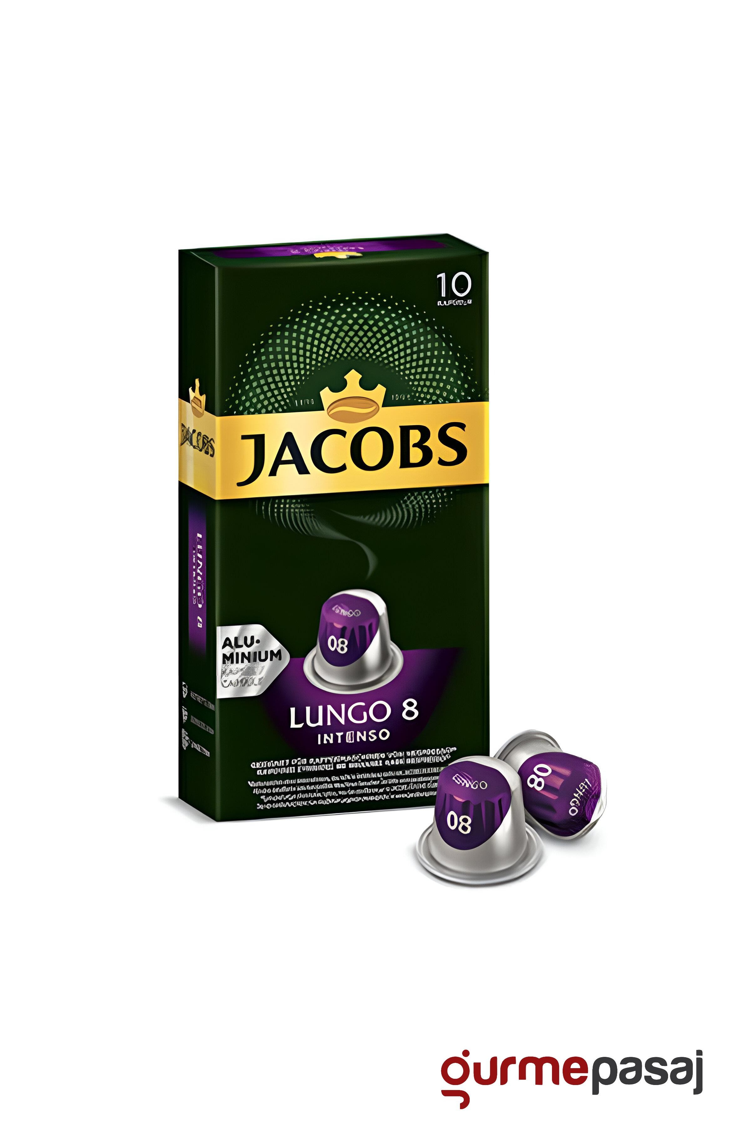 Jacobs Lungo 8 Intenso Nespresso Uyumlu Kapsül Kahve 10'lu x 10 Adet