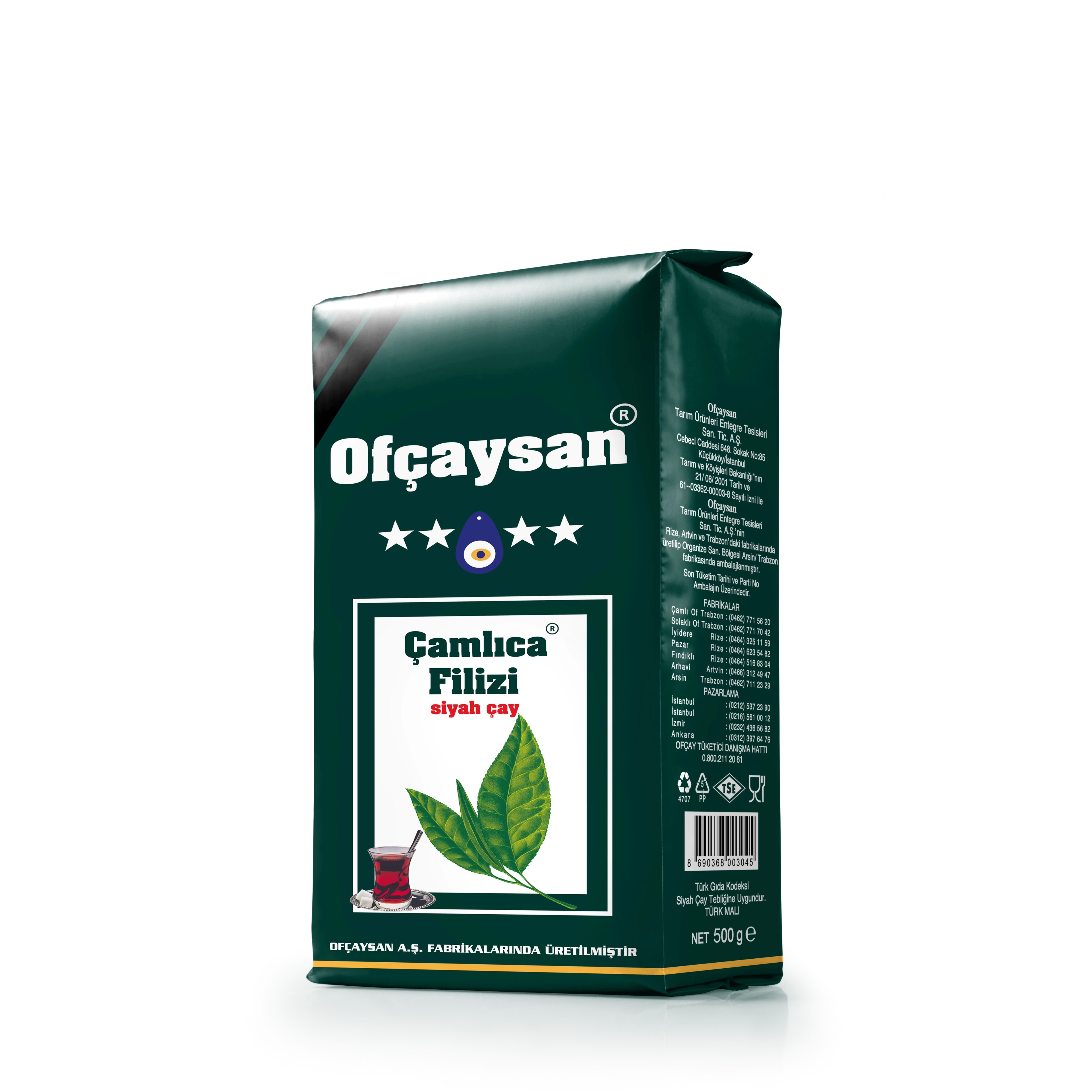 Ofçay Çamlıca Filizi Siyah Dökme Çay 1 KG x 12 Adet (Koli)