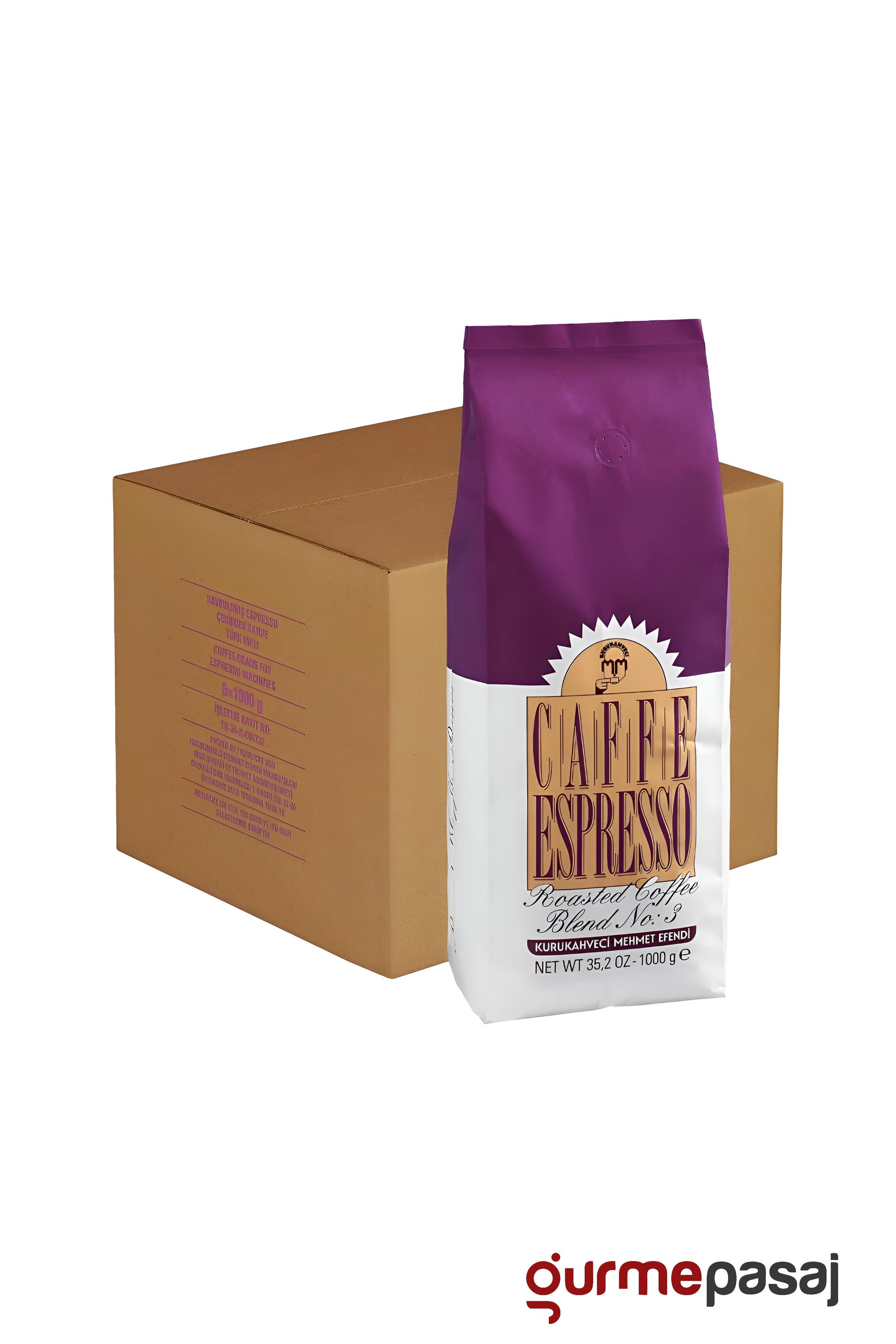 Kurukahveci Mehmet Efendi Espresso Çekirdek Kahve Blend No:3 1 KG