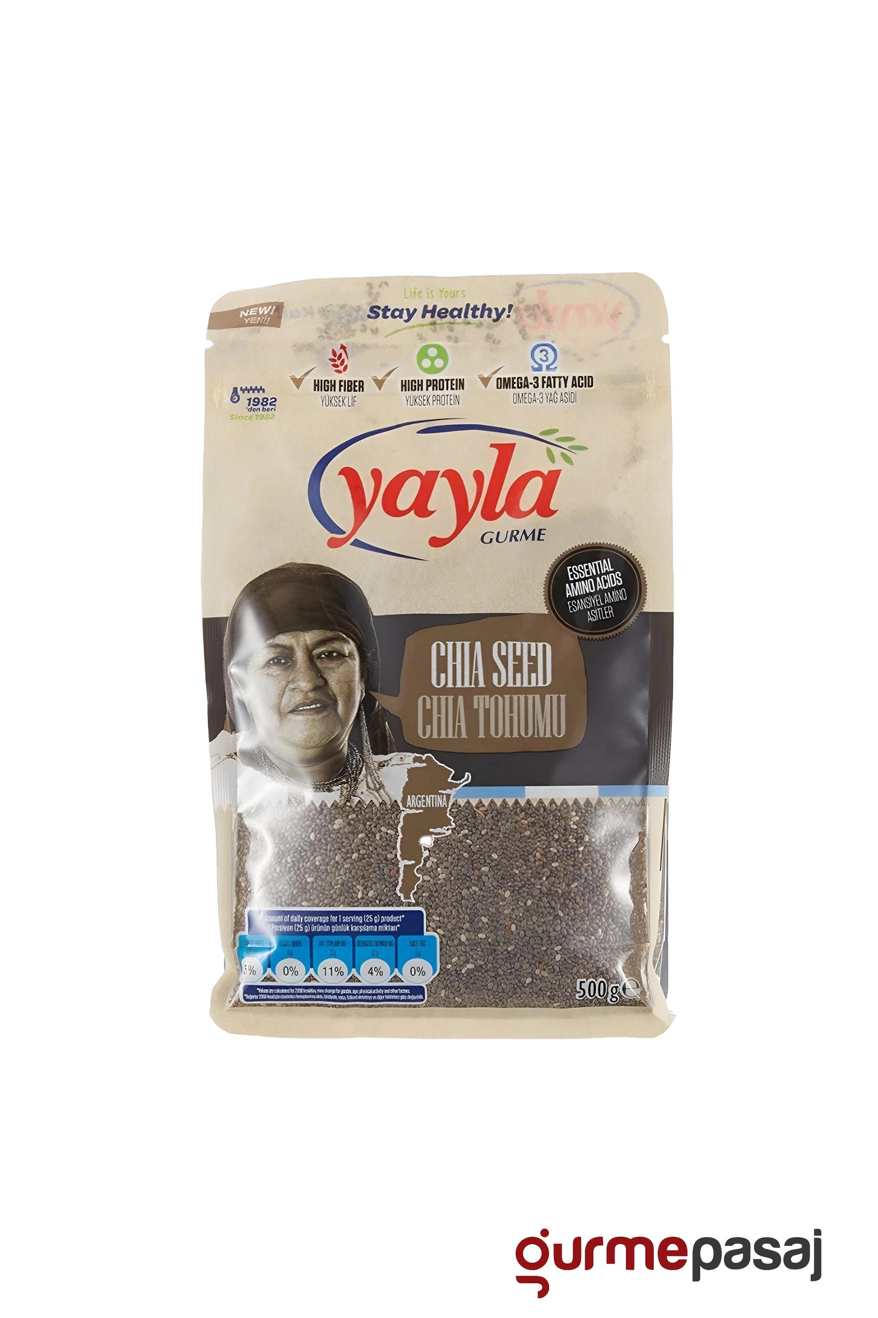 Yayla Gurme Chia Tohumu 500 G x 8 Adet (Koli)