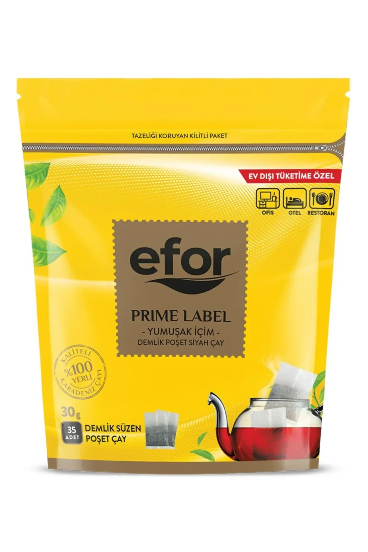 Efor Prime Label Jumbo Demlik Poşet Siyah Çay 30 G x 35 Adet 