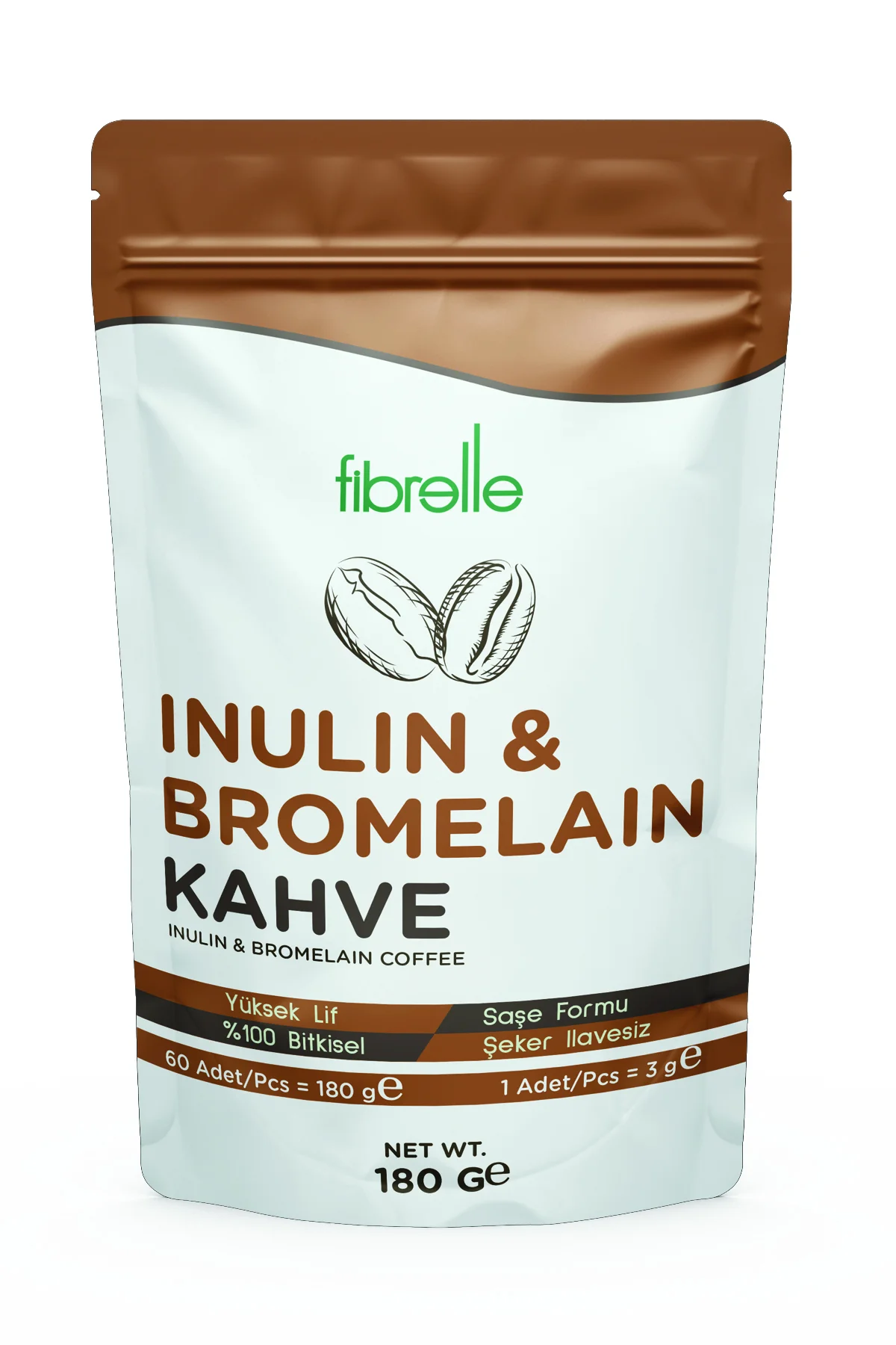 Fibrelle İnülin ve Bromelain Detox Kahve 3 G x 60 Şase