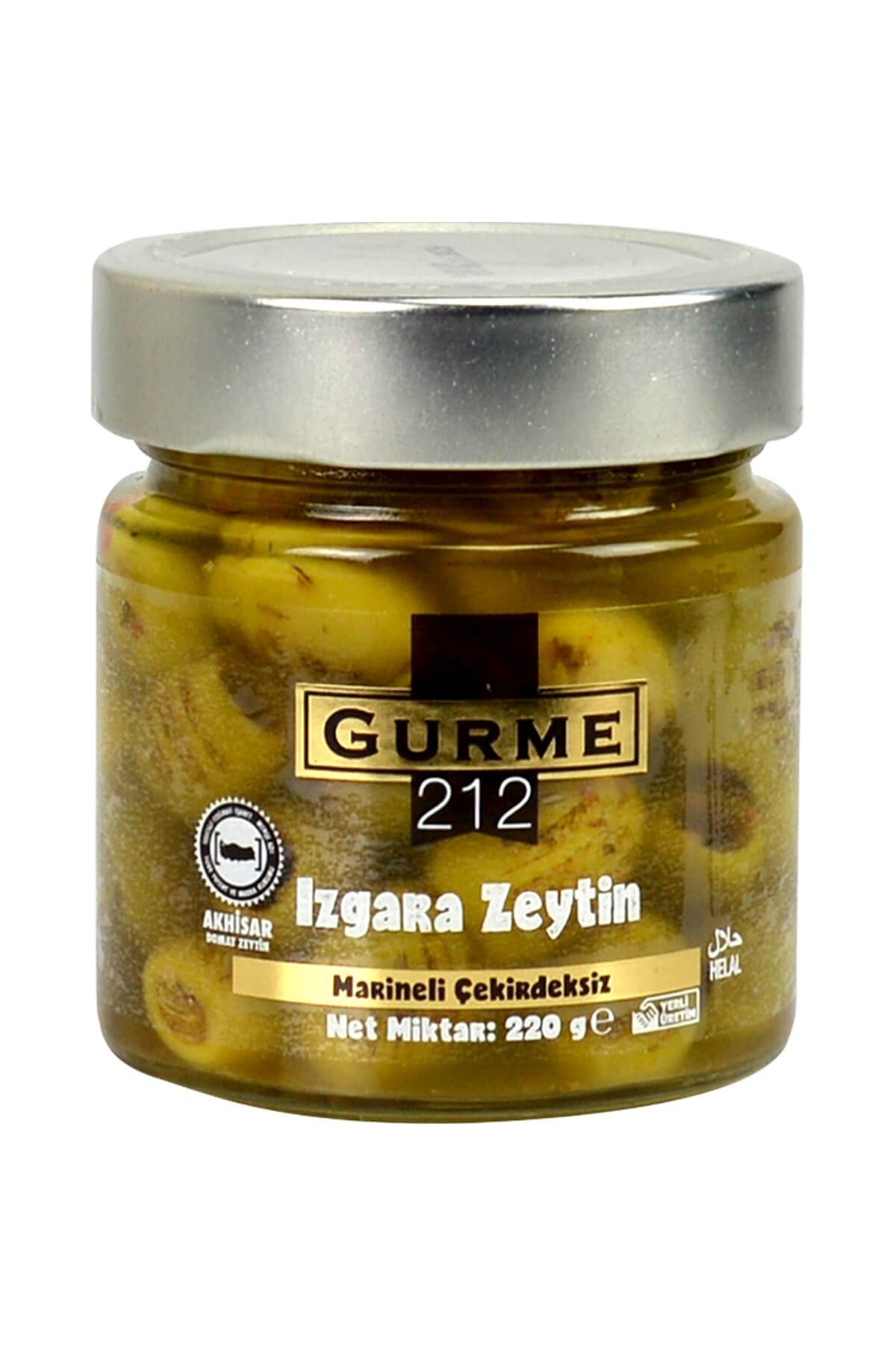 Gurme 212 Çekirdeksiz Izgara Yeşil Zeytin 220 G