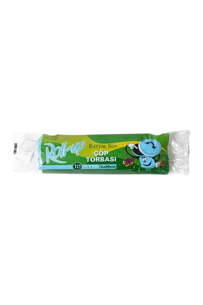 Roll Up Battal Boy Mavi Çöp Torbası 75 x 90cm 10'lu x 50 Paket (Koli)