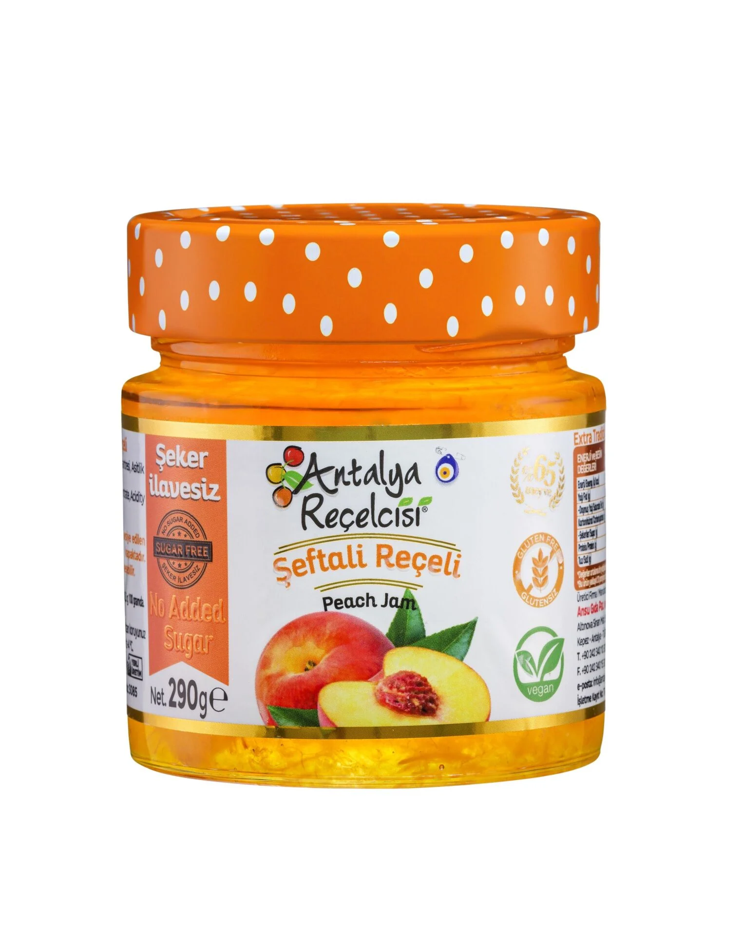 Antalya Reçelcisi Şeftali Reçeli 290 G (Şeker İlavesiz) 