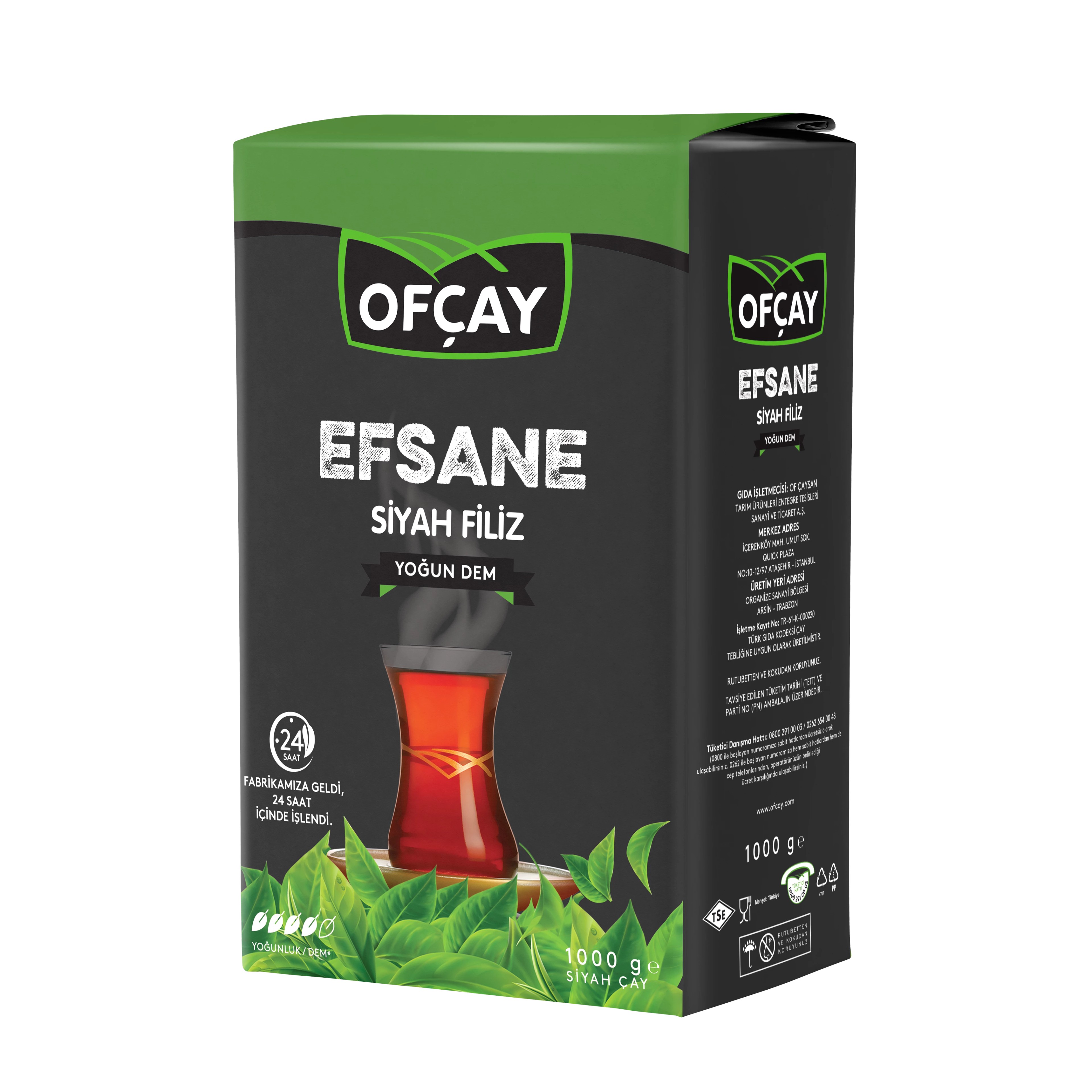 Ofçay Efsane Siyah Dökme Çay 1 KG x 12 Adet (Koli)