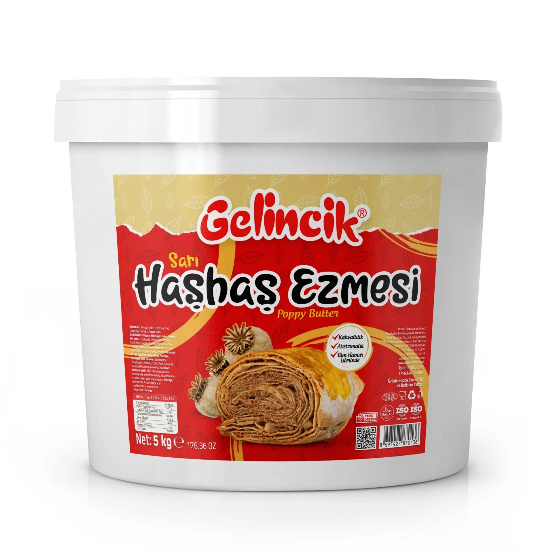 Gelincik Sarış Haşhaş Ezmesi 5 KG 