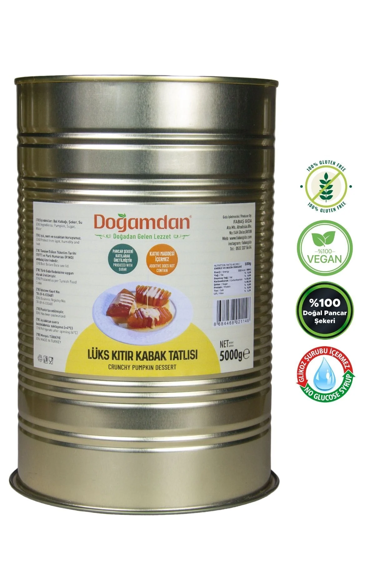 Doğamdan Lüks Kıtır Kabak Tatlısı 5 KG 