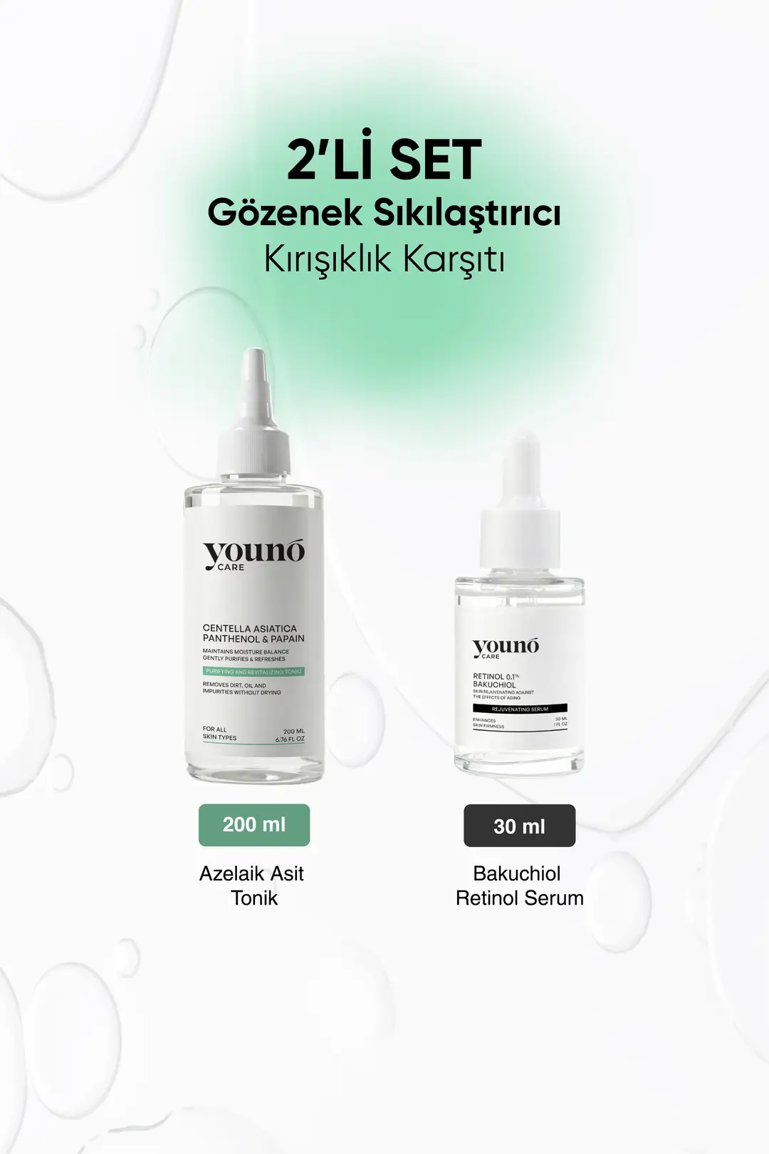 2'li Gözenek Sıkılaştırıcı, Kırışıklık Karşıtı Günlük Bakım Seti