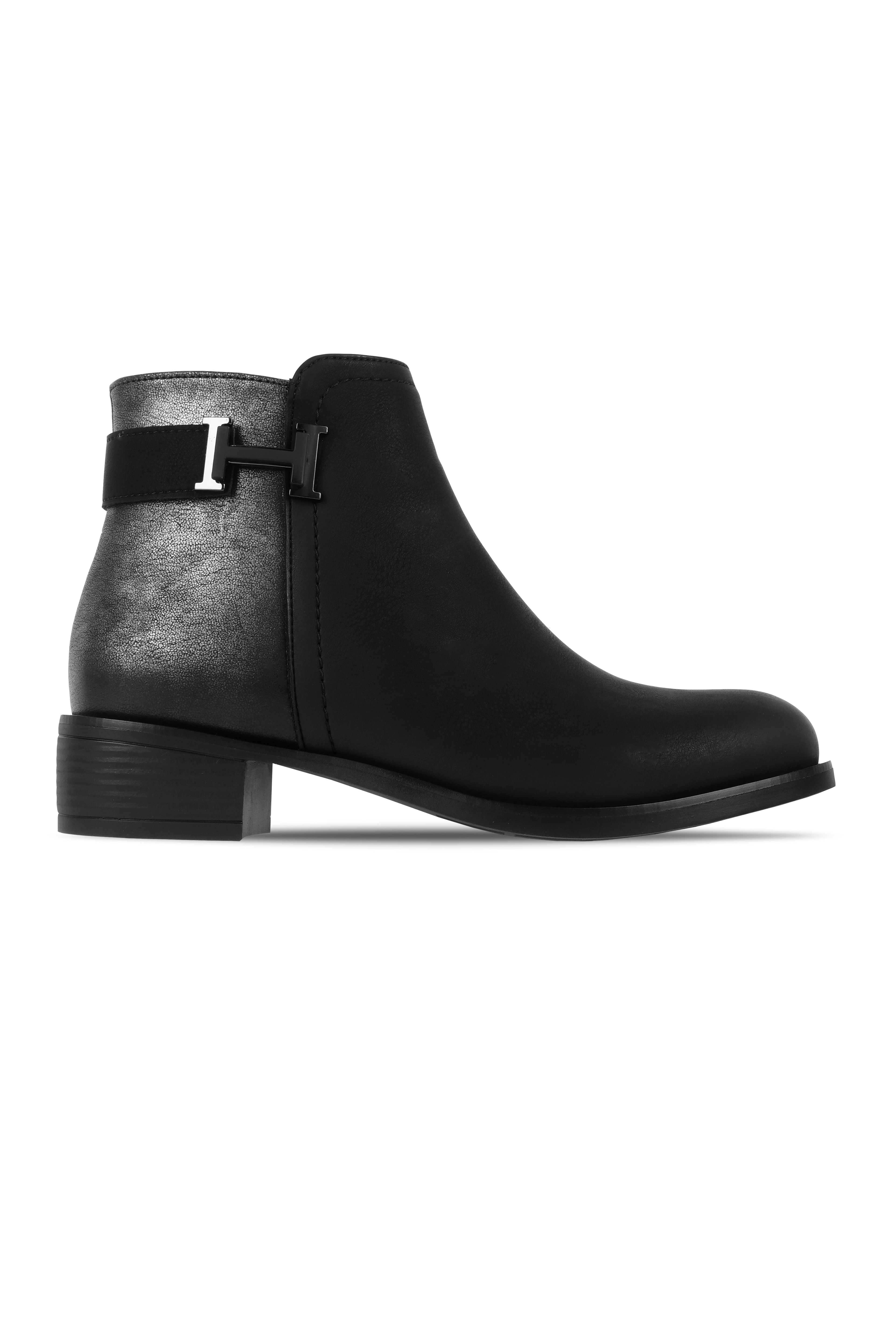 Moni Kadın Yandan Metal Detaylı Fermuarlı Bot B4138 - SİYAH