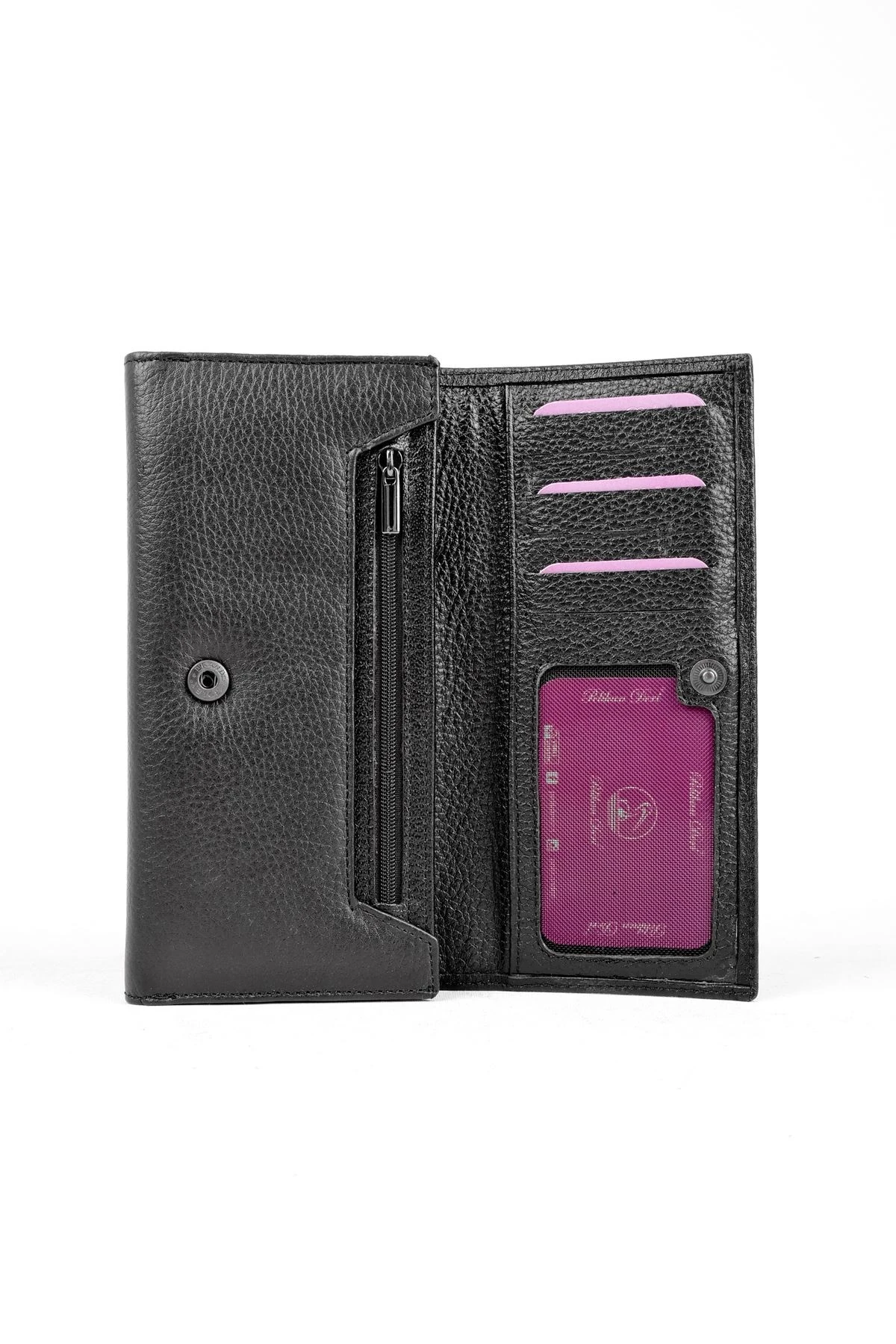 Hakiki Deri Çıtçıtlı Kadın Cüzdan