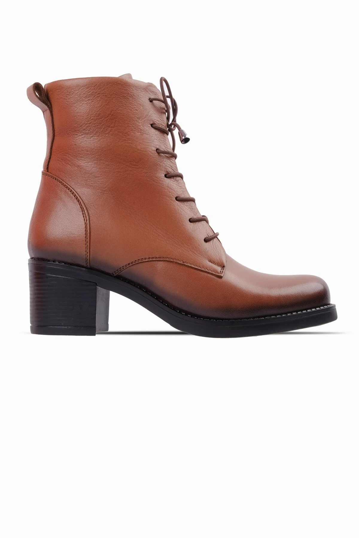 Blossom Kadın Hakiki Deri Bağcıklı Fermuarlı Yüksek Topuklu Bot