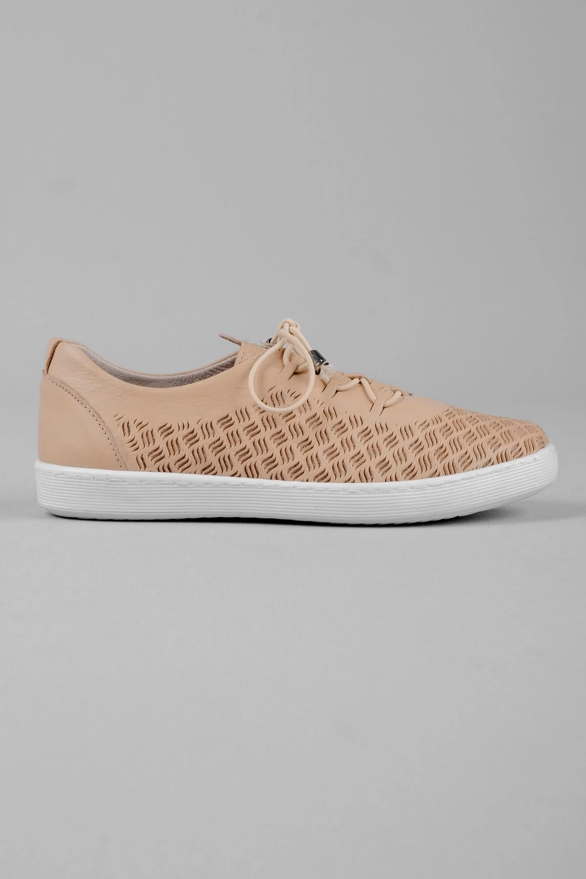 April Kadın Hakiki Deri Ayakkabı Dalgali ÇiZgili