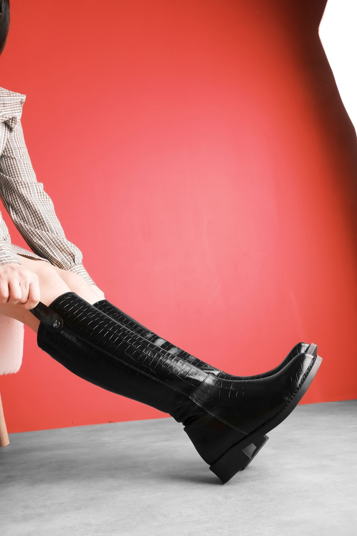Calve Kadın Dikiş Detaylı Çizme