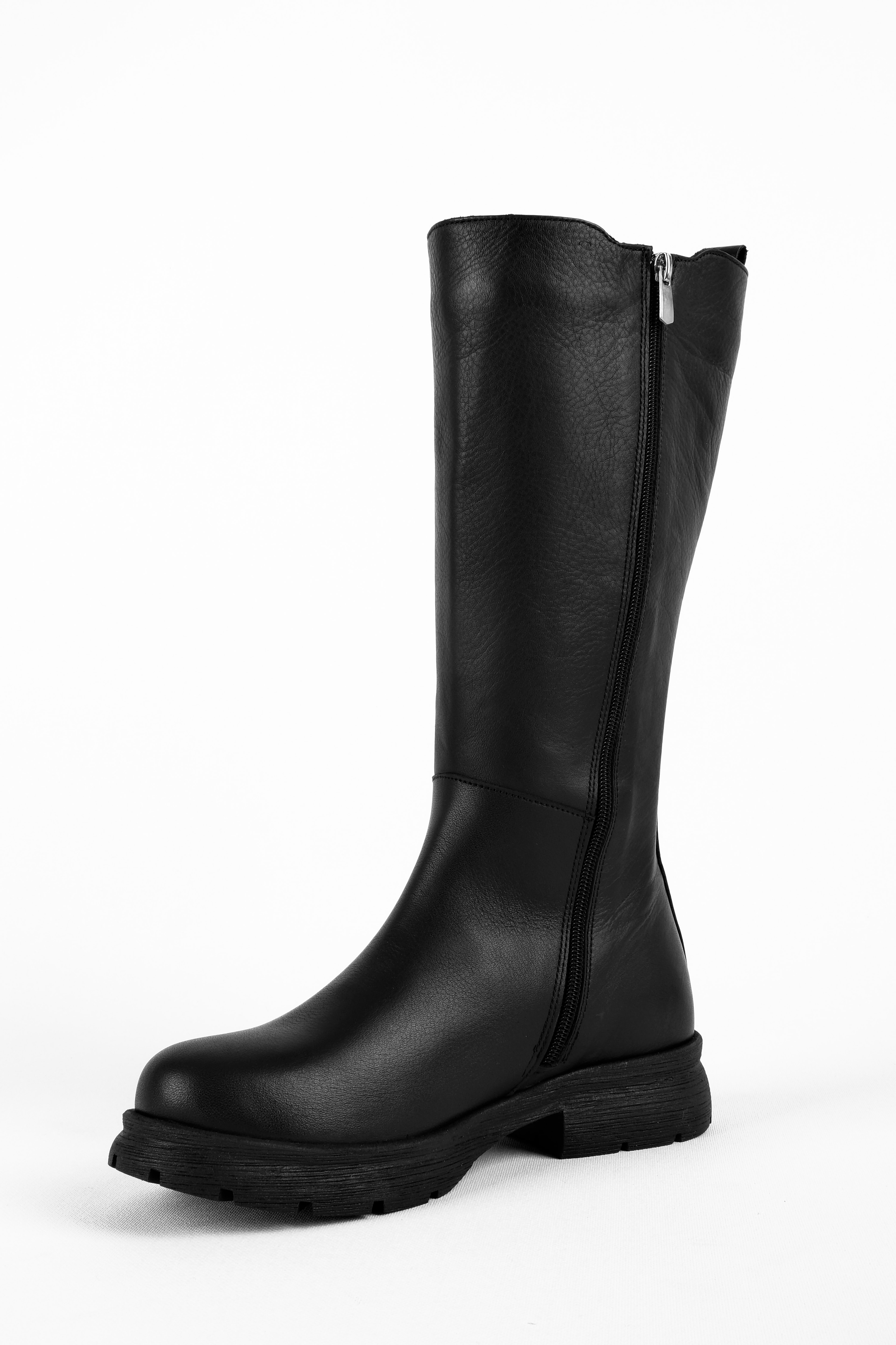 Peton Kadın Hakiki Deri Lastik Detaylı Dikişli Çizme b4268