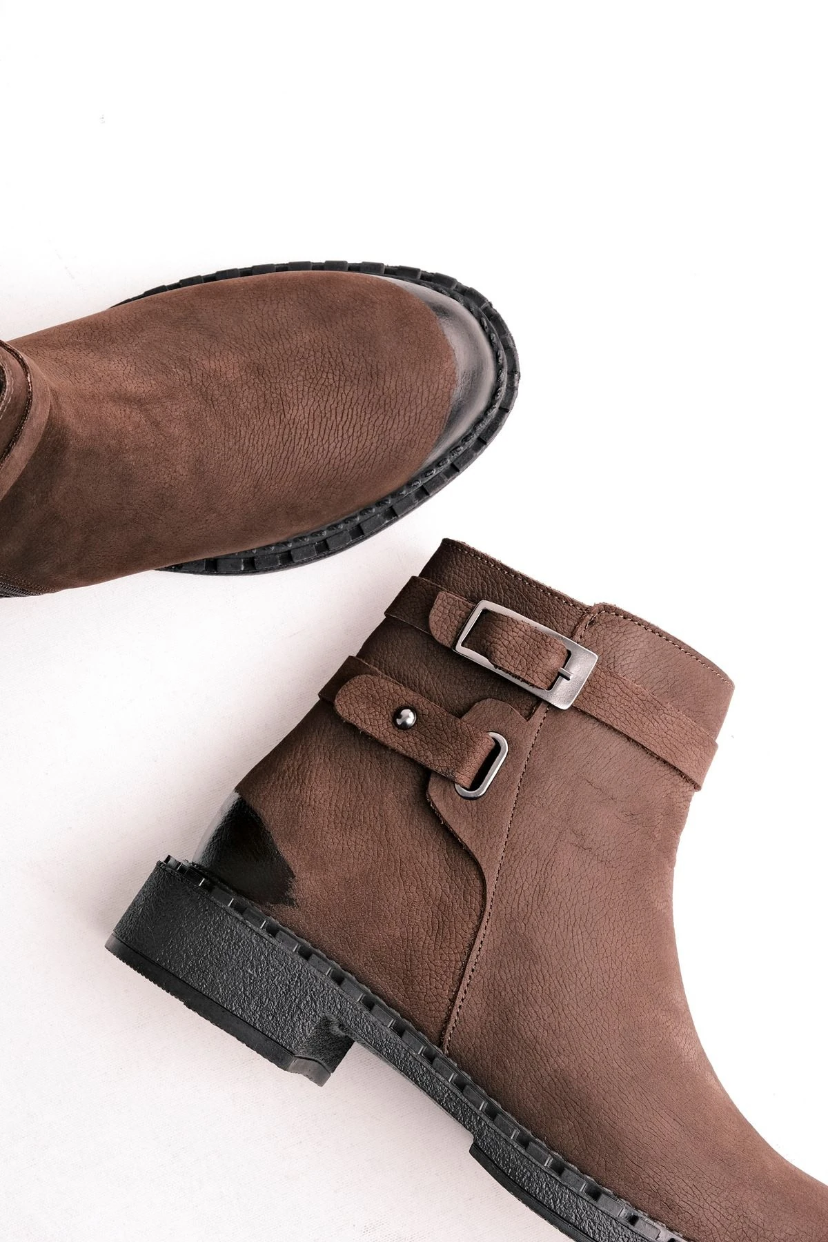 Herald Kadın Hakiki Deri Nubuk Bot Kemer Detaylı