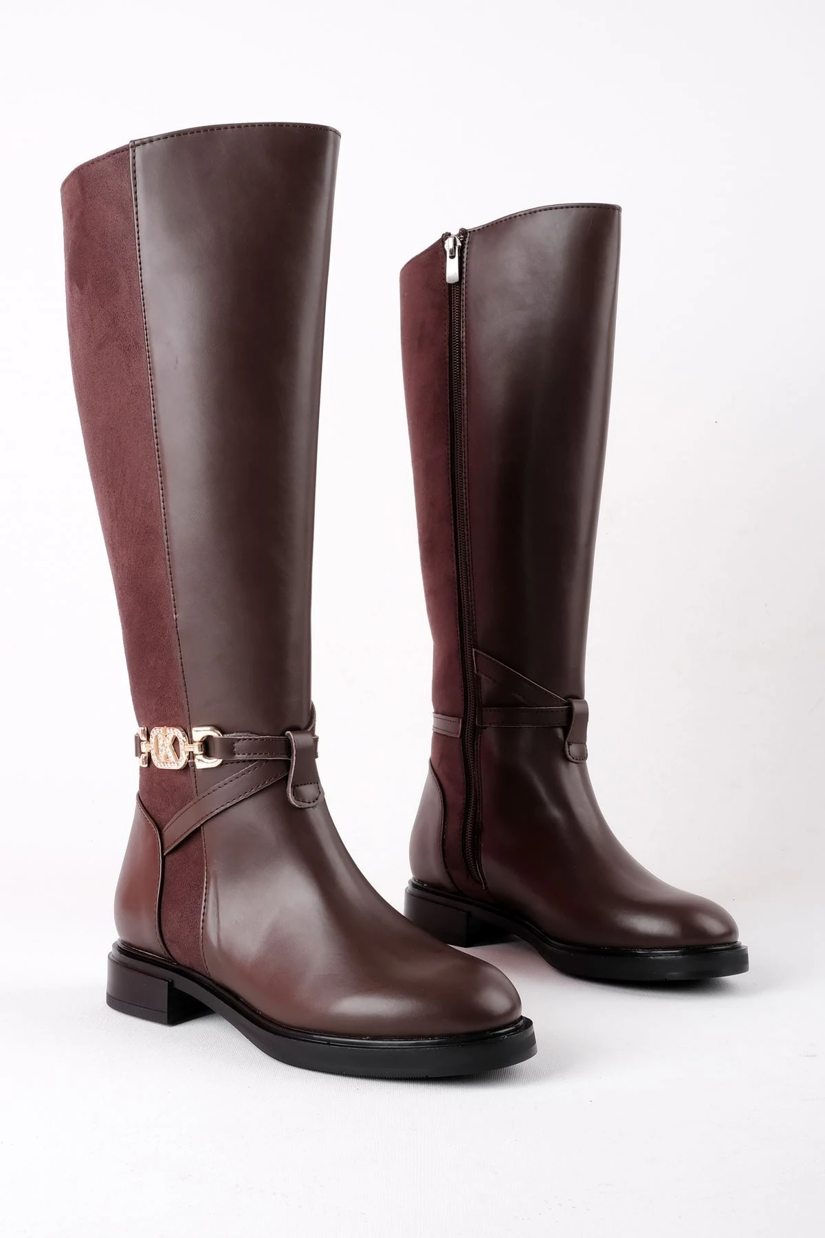 Metıs Kadın Taş Detaylı Metal Tokalı Çizme