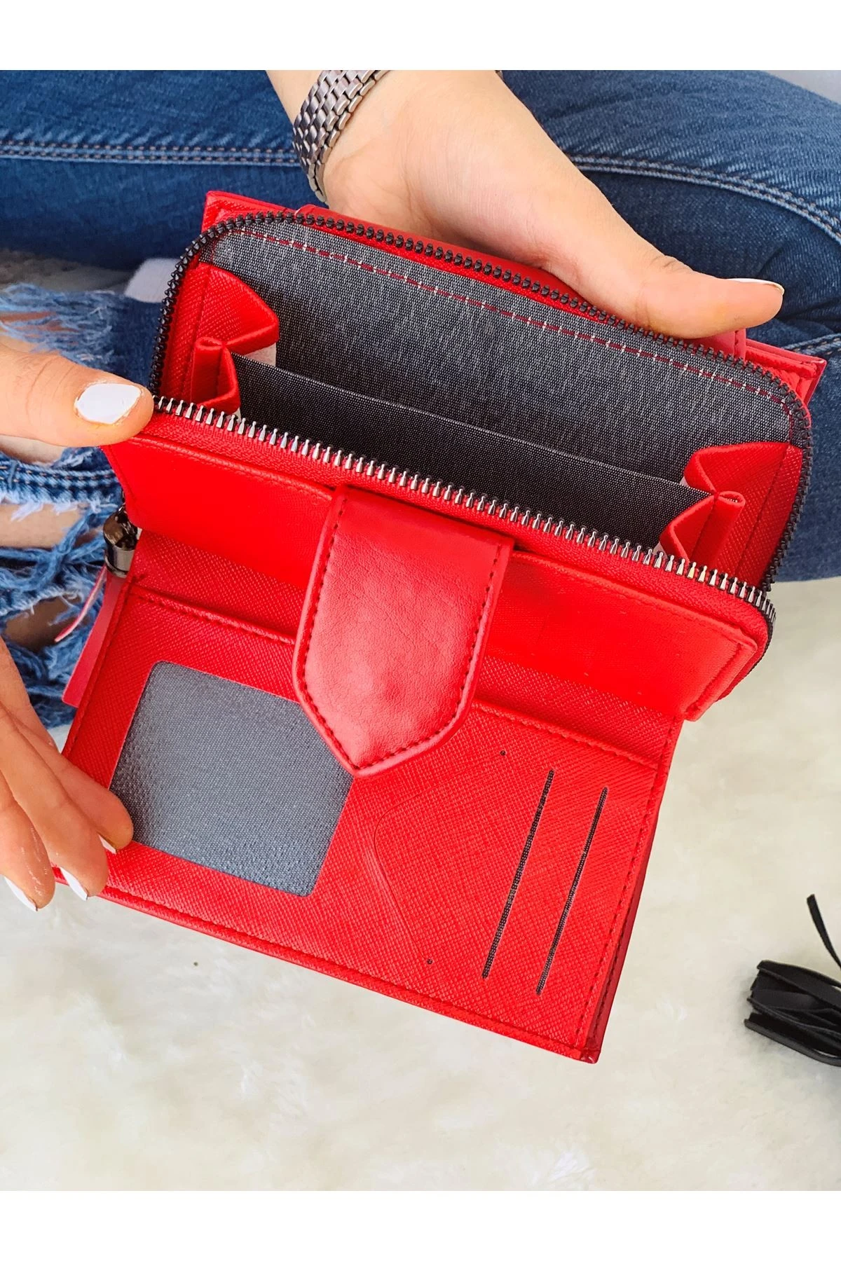 METAL DETAY ORTA BOY BAYAN CÜZDAN