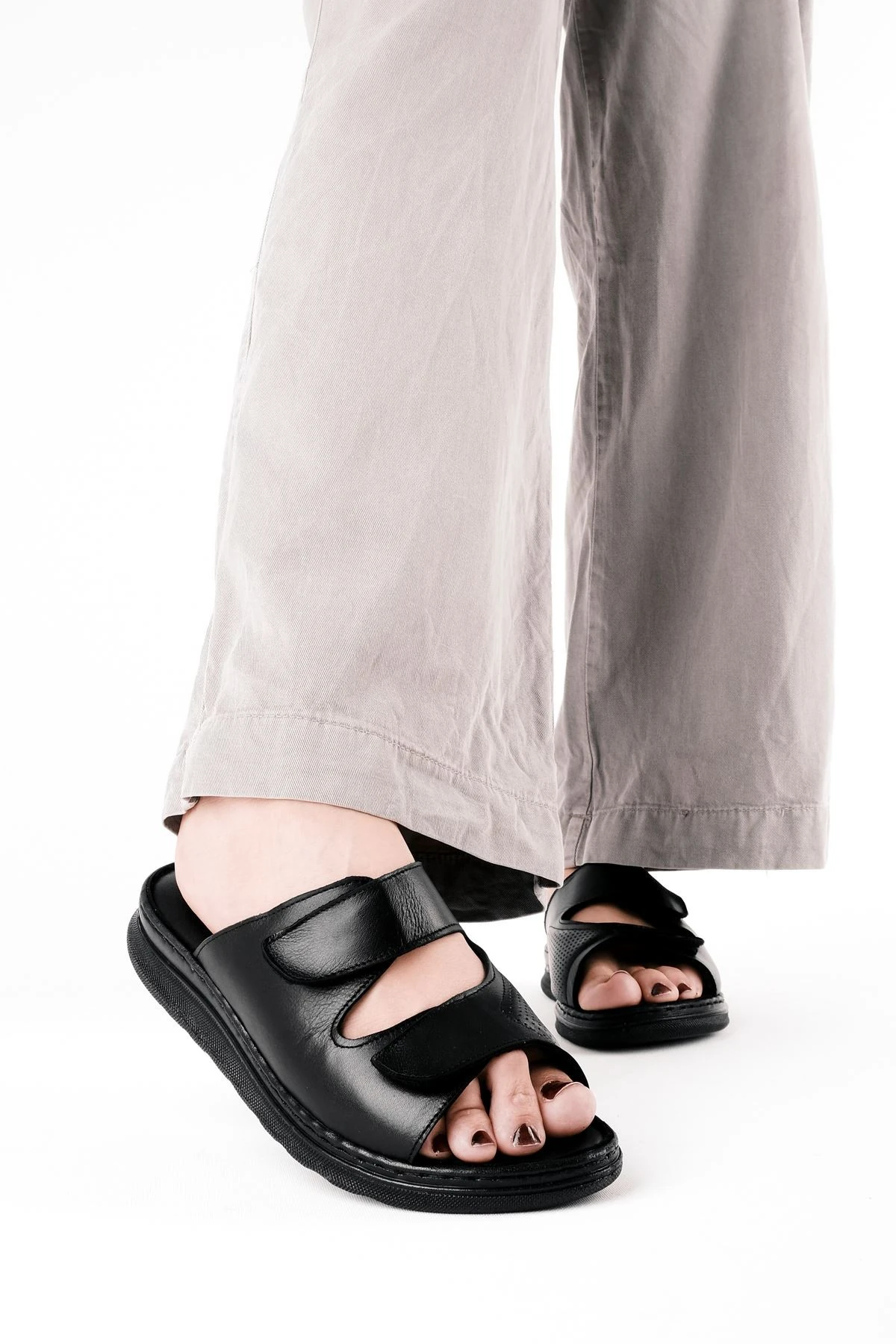 Jolly Bantlı Hakiki Deri Kadın Terlik