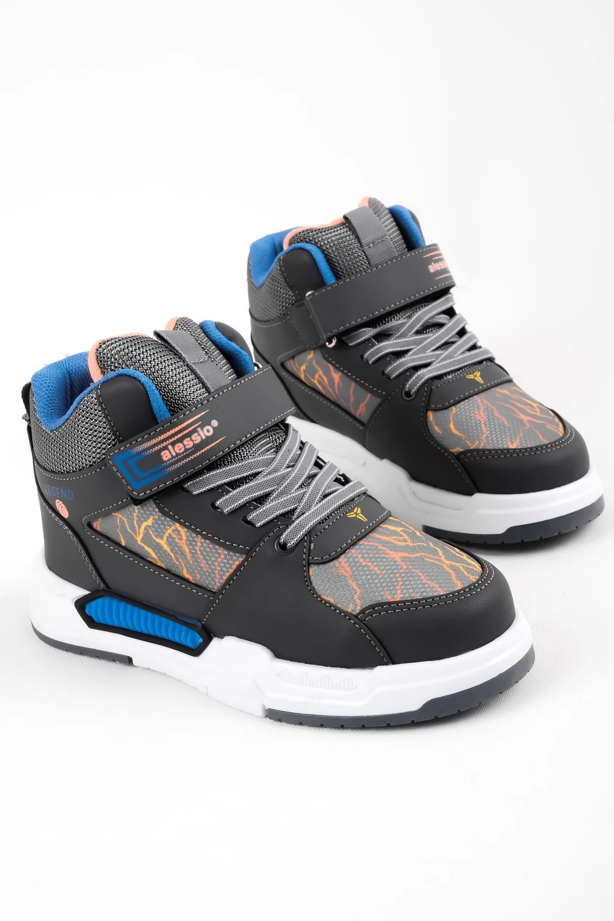 Unısex Çocuk Bağcık Detaylı Cırt Cırtlı Bilek Boy Spor Ayakkabı