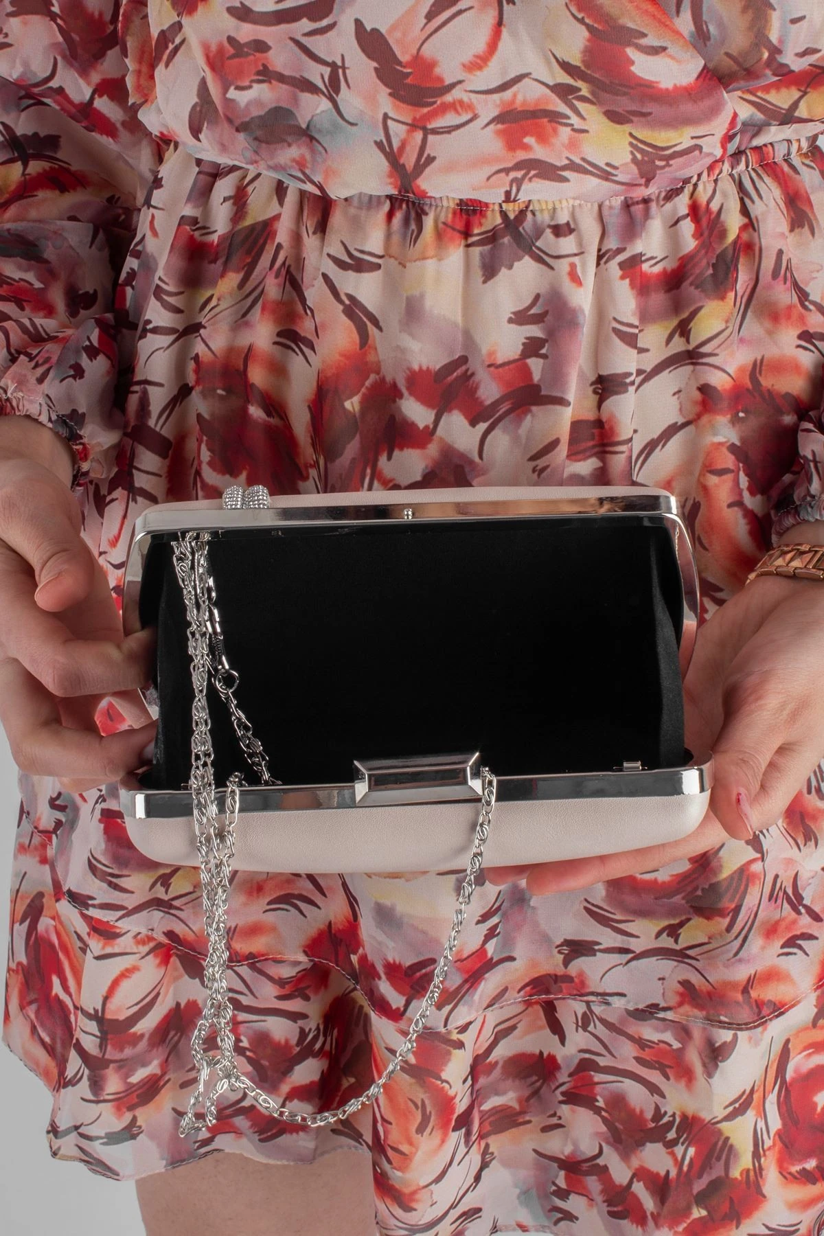 ABİYE KADIN PORTFÖY ÇANTA DÜĞÜM TAŞLI