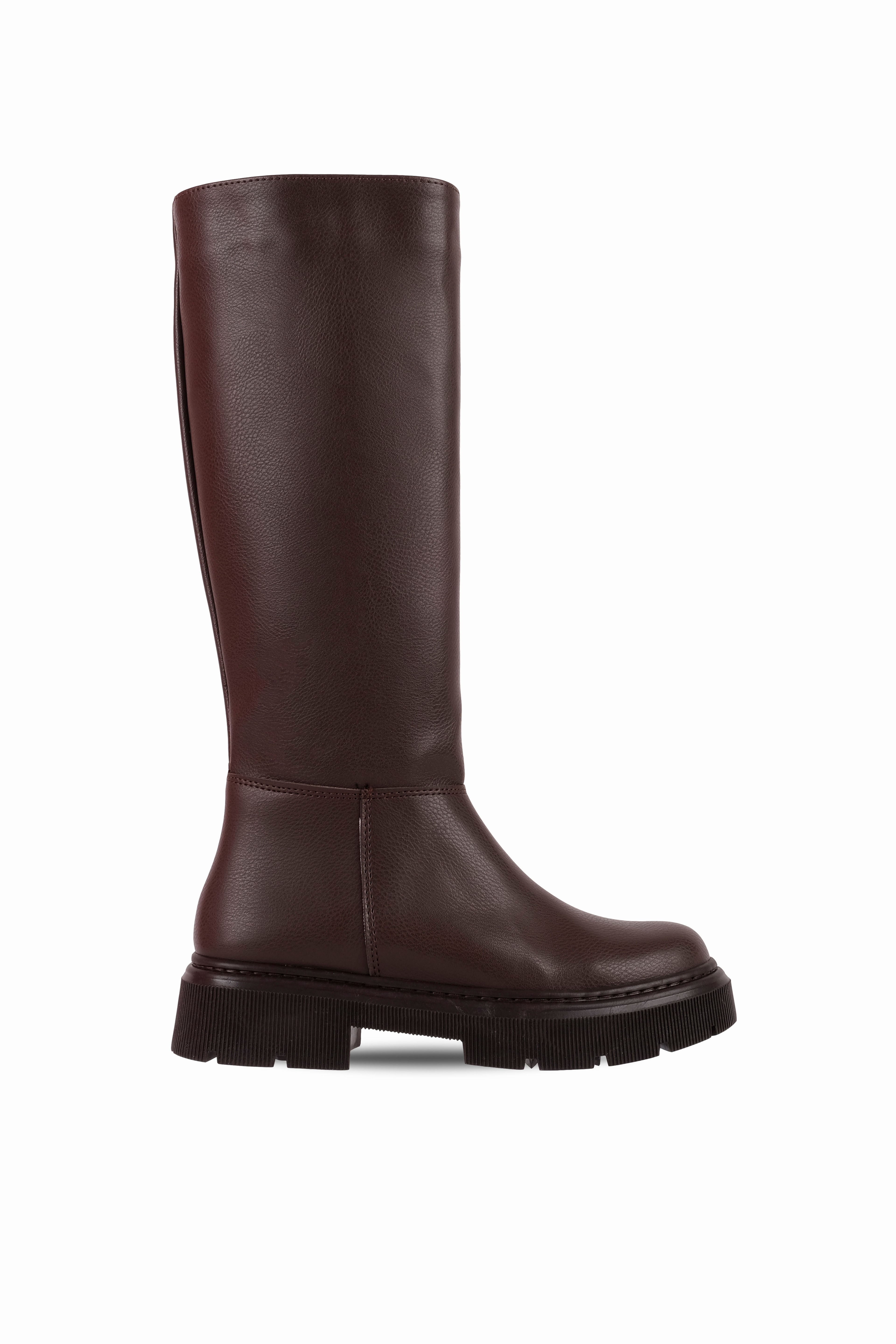 Stood Kadın Kalın Tabanlı Dikiş Detaylı Çizme b4255 - KAHVERENGİ