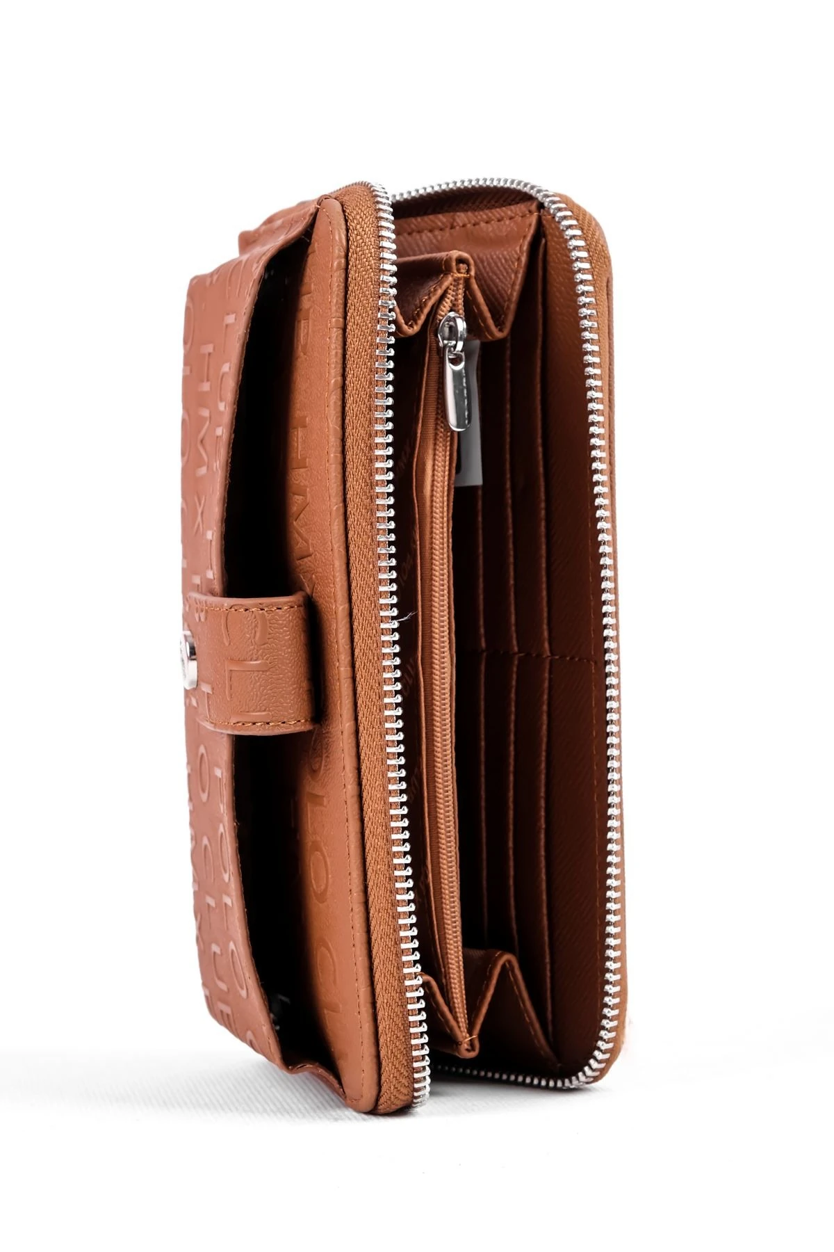 Kadın Önğnden Göz ve çıtçıtlı Yazı Detaylı Cüzdan 2781