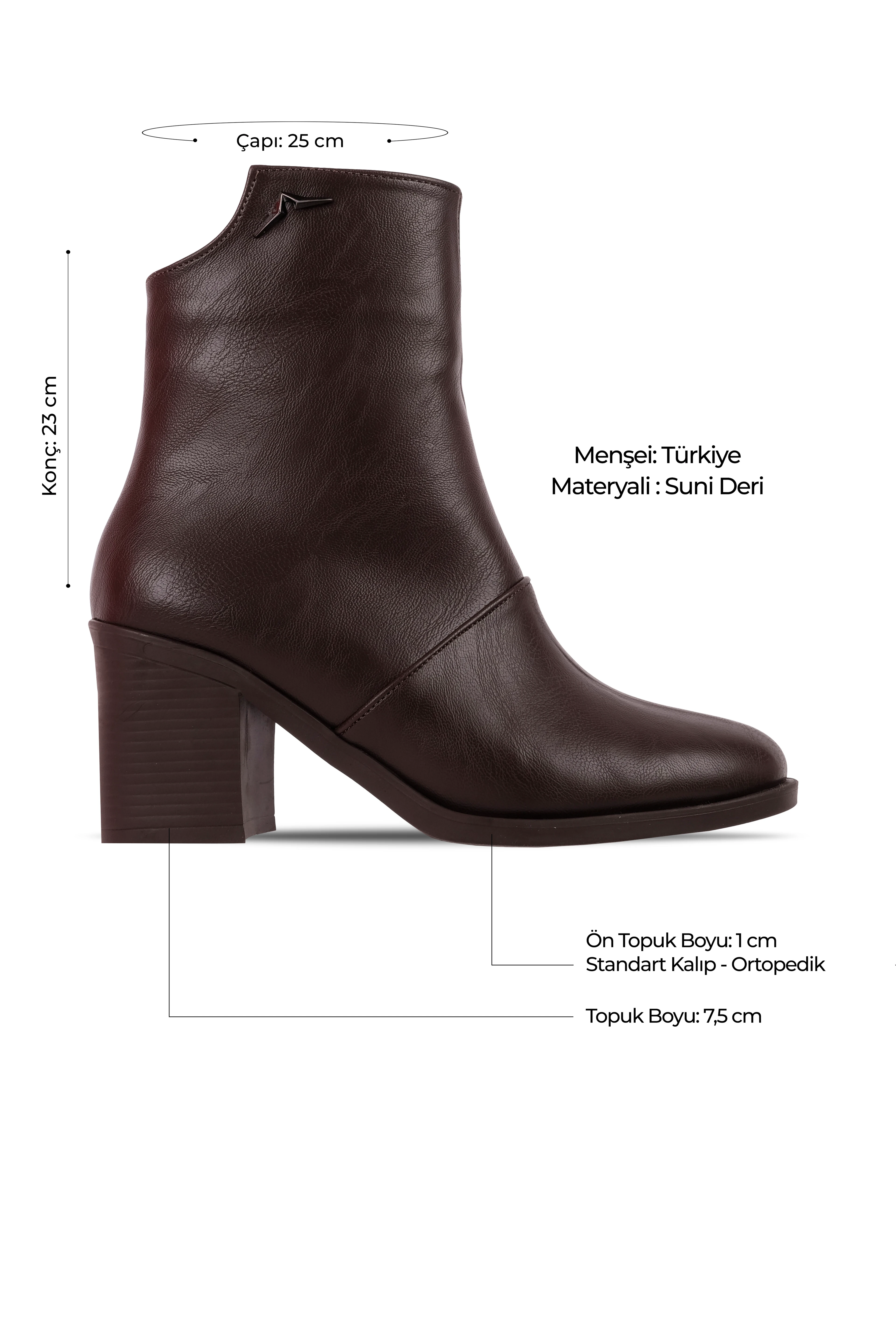 Anemo Kadın Dikiş Detaylı Küçük Toka Detaylı Fermuarlı Topuklu Bot b4209