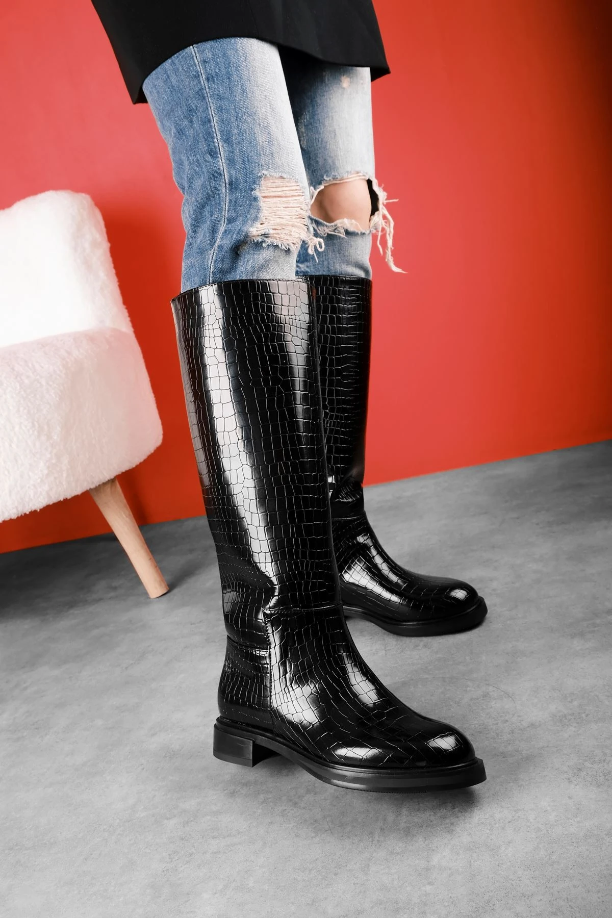 Loren Kadın Dikiş Detaylı Çizme