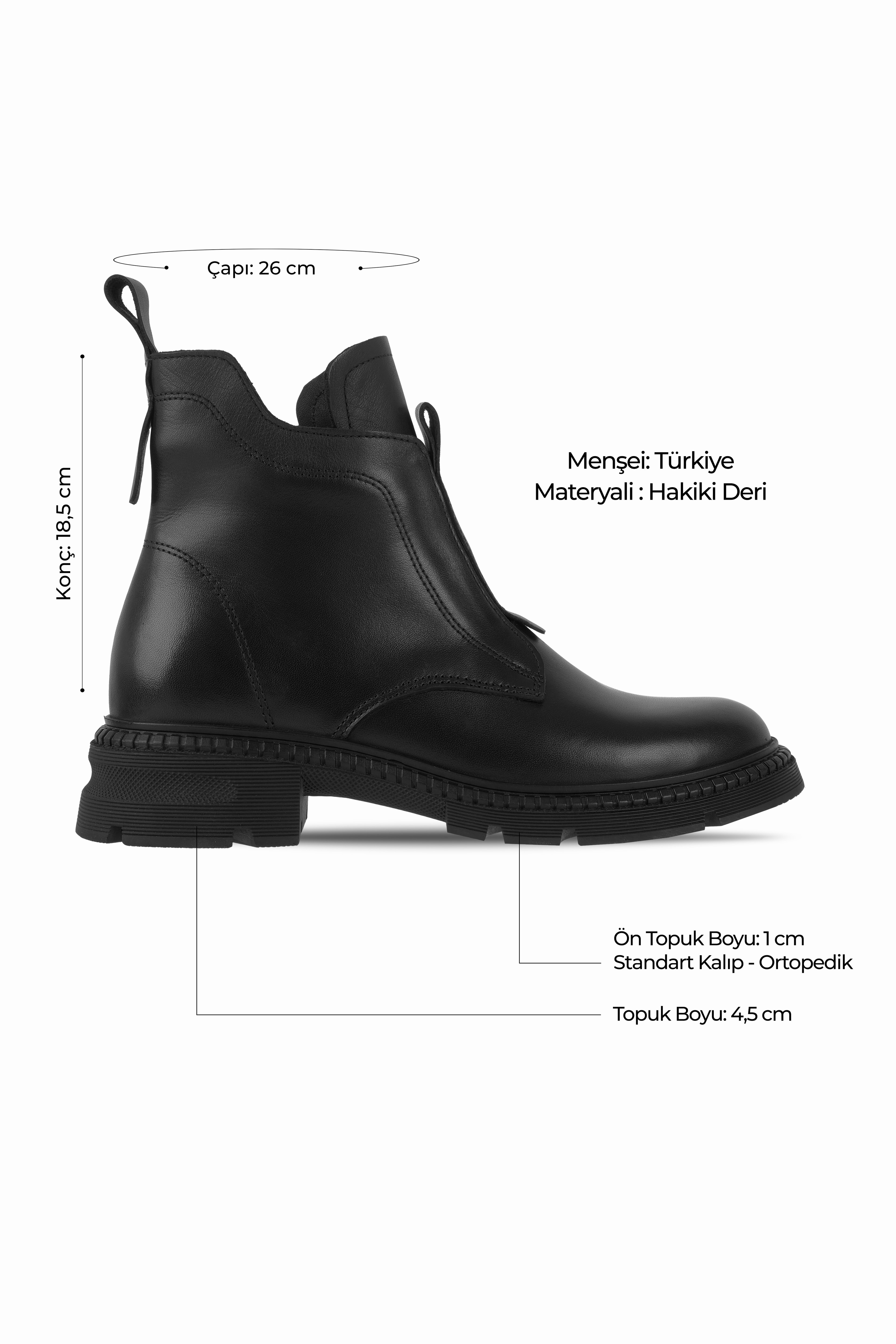 Marvelous Kadın Hakiki Deri Önünden Parça Detaylı Nubuk Fermuarlı Bot(4200) - S.SİYAH