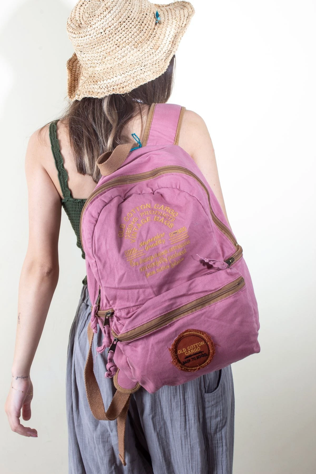 KADIN COTON ÇOK GÖZLÜ SIRT ÇANTASI