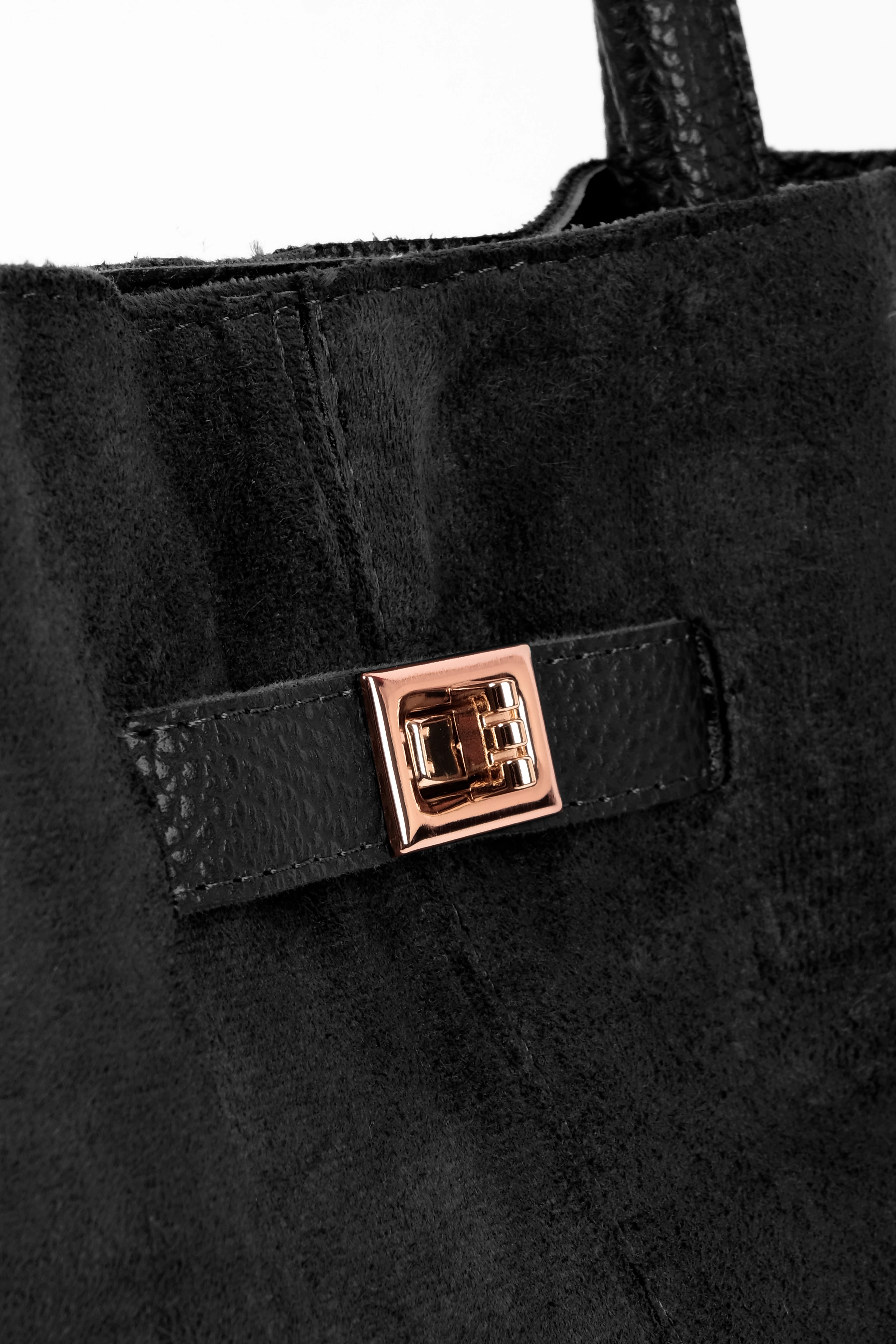 Kadın Orta Boy Dikdörtgen Nubuk Toka Detaylı El Çantası (2149) 2895 - SİYAH