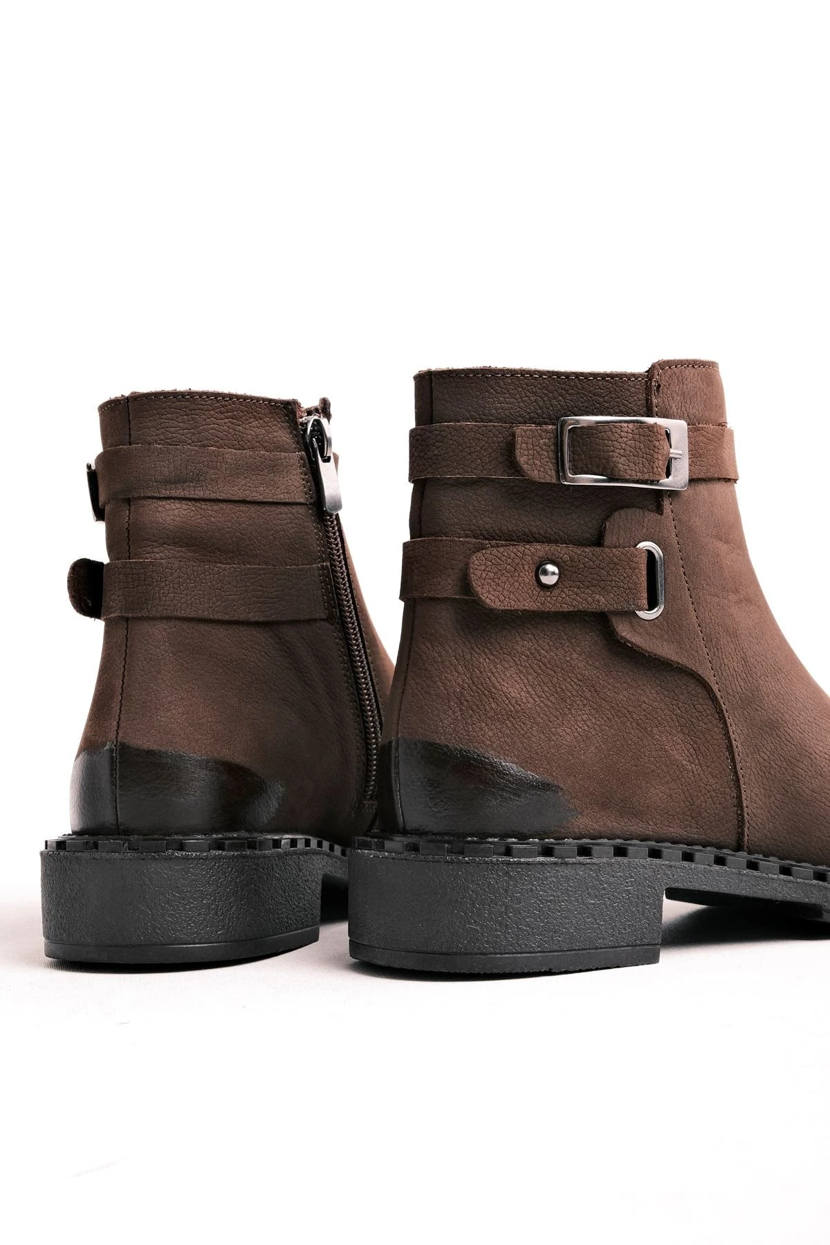 Herald Kadın Hakiki Deri Nubuk Bot Kemer Detaylı