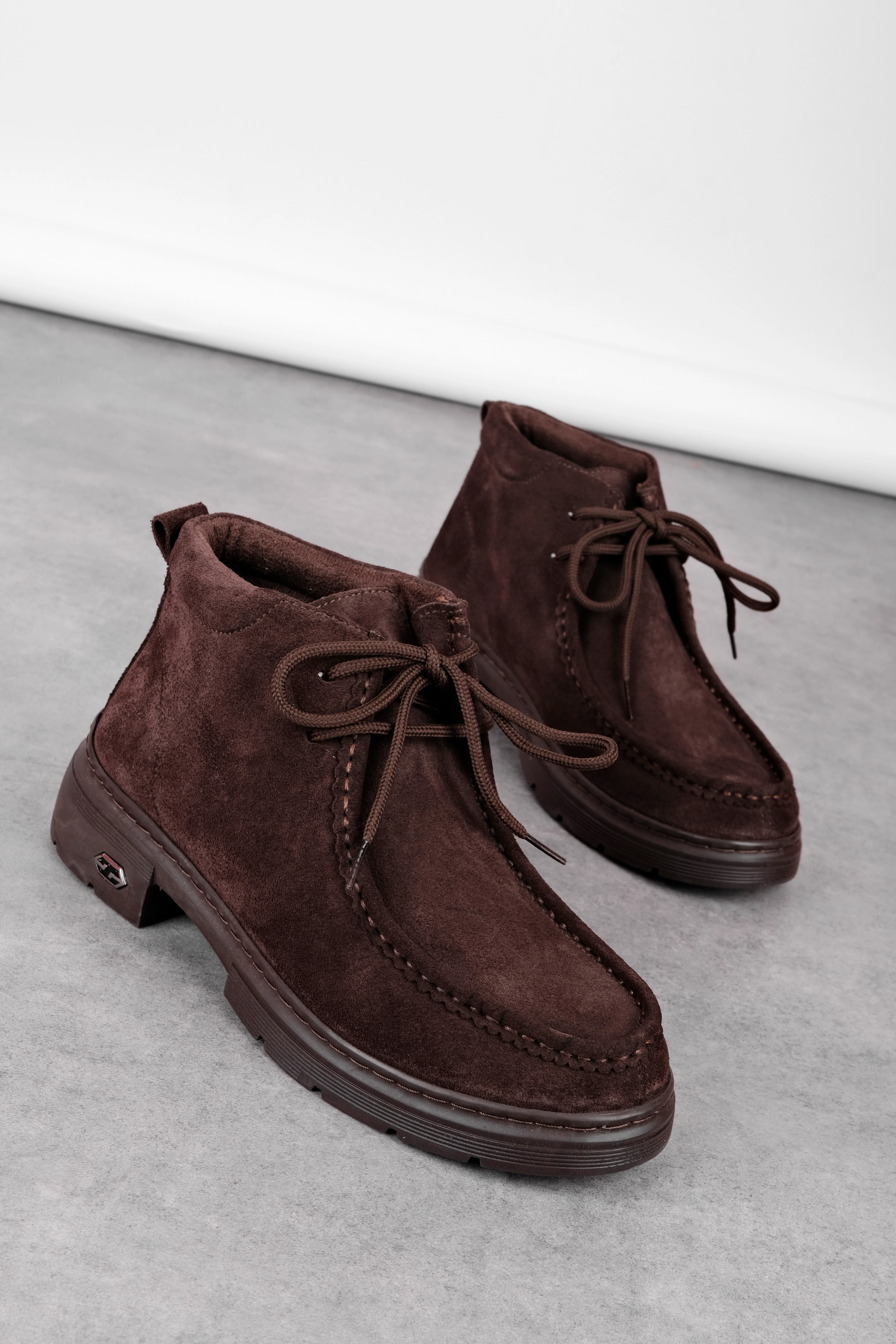 Phoka KAdın Hakiki Deri Dikişili Bağcıklı Bilek Boy Bot (B4281) - S.KAHVE