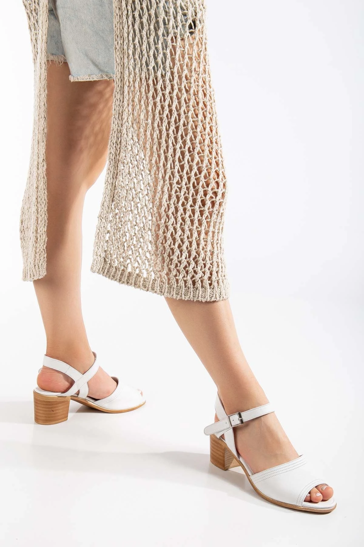 Jolıe Kadın Hakiki Deri Topuklu Ayakkabı Çapraz