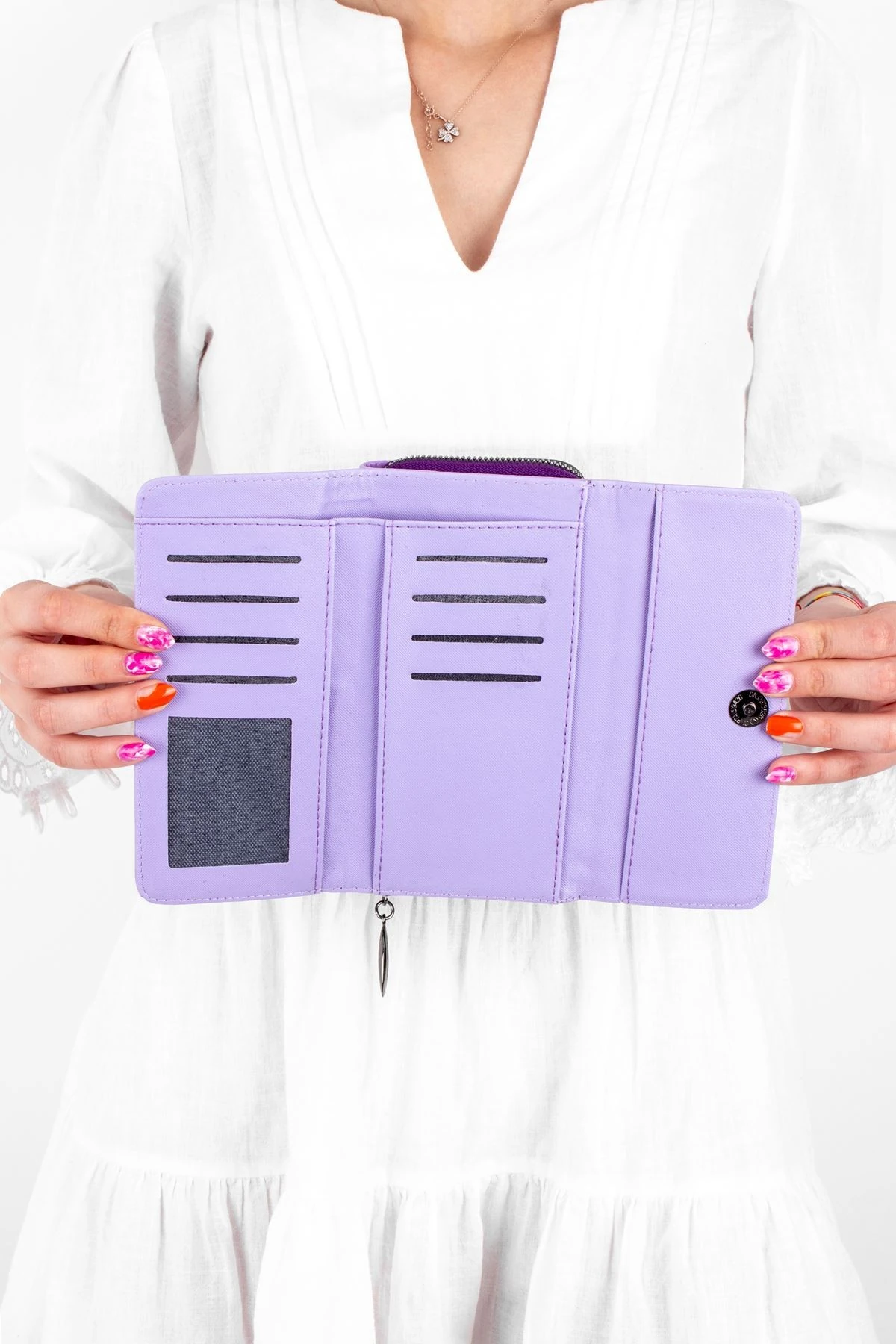 Kadın Cüzdan Ön Fermuar Detaylı