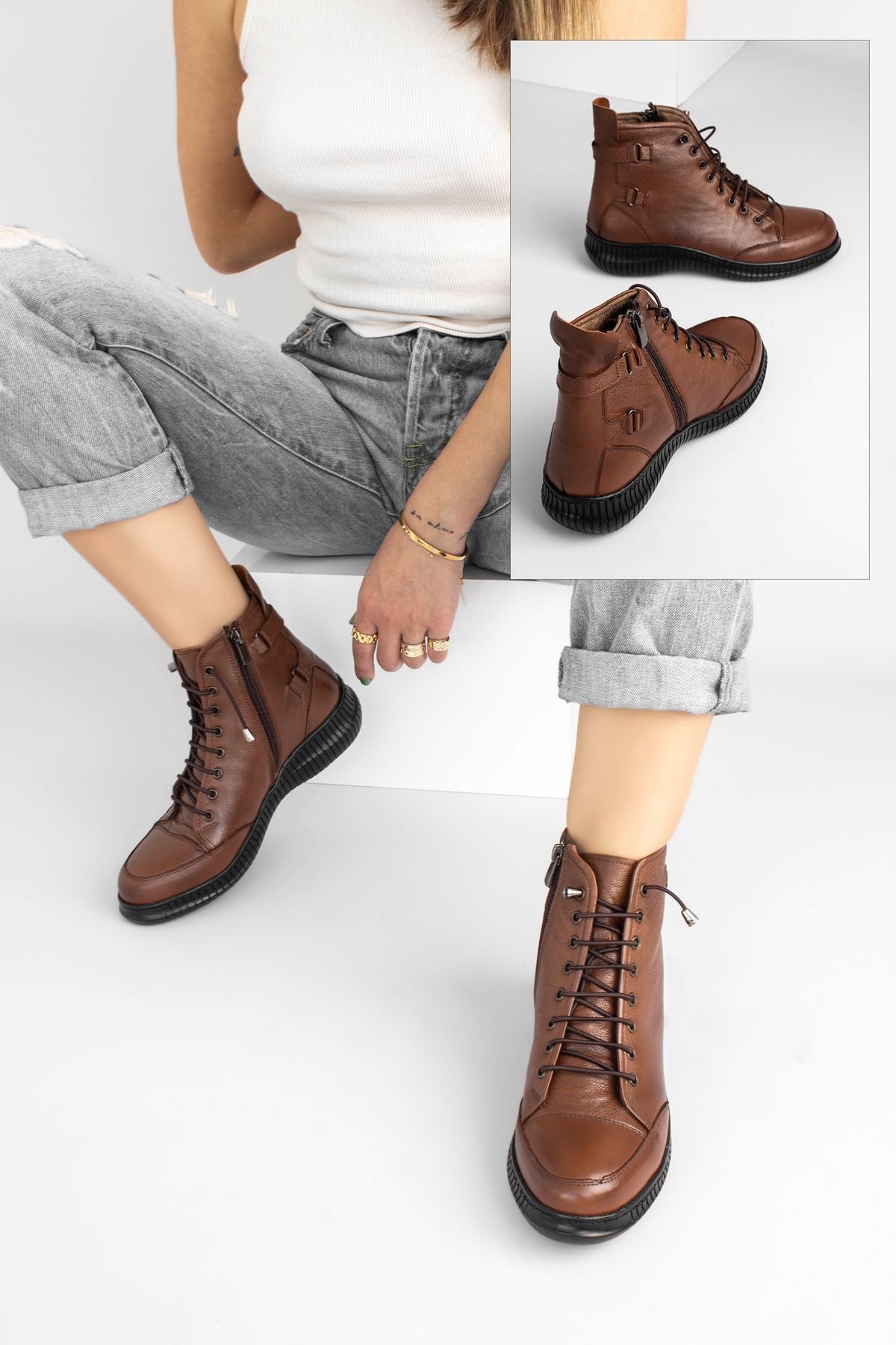 SOPHİA KADIN HAKİKİ DERİ BOT