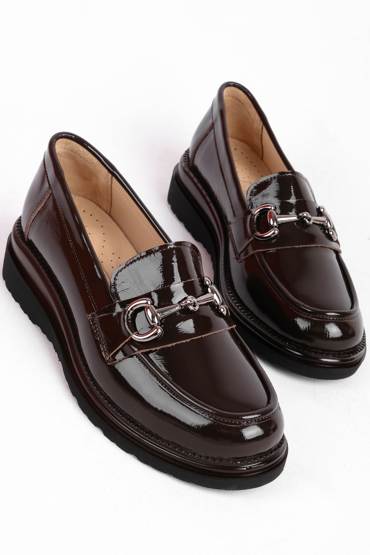 Pity Kadın Hakiki Deri Gümüş Toka Detaylı Loafer Ayakkabı b4165