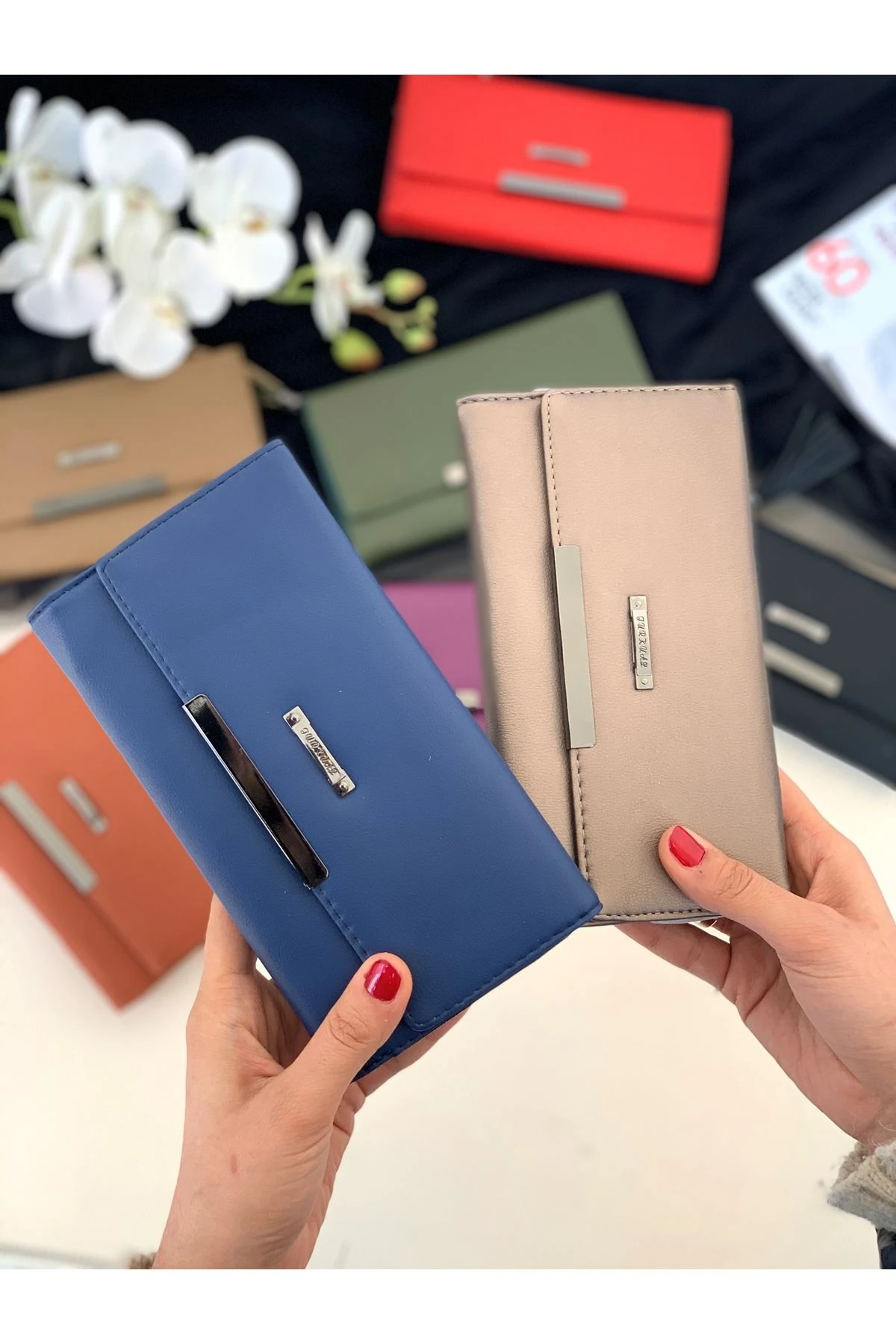 TURKUAZ YAZILI BAYAN CÜZDAN