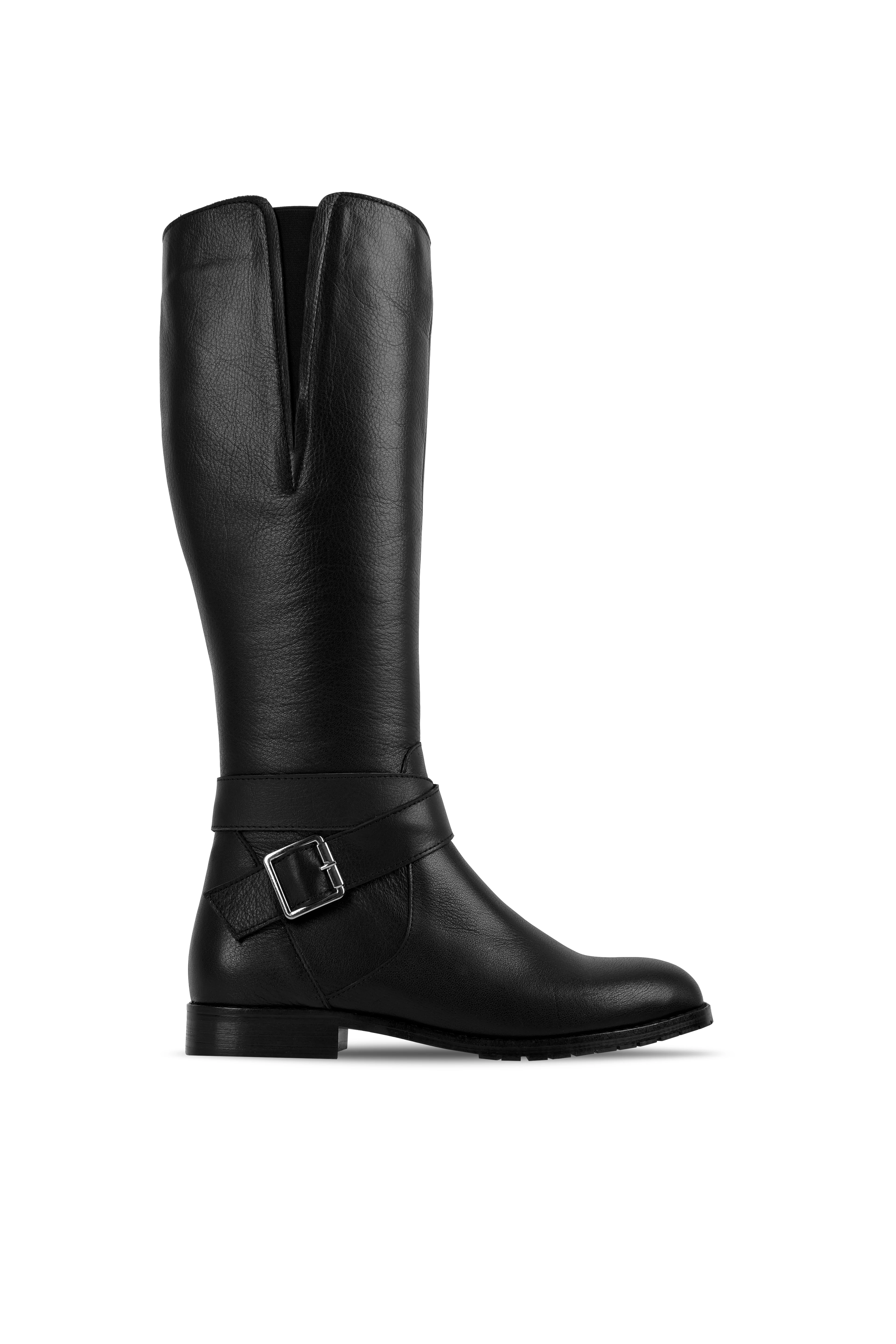 Analin Kadın Hakiki Deri Kemer Toka Detaylı Çizme 4317 - SİYAH