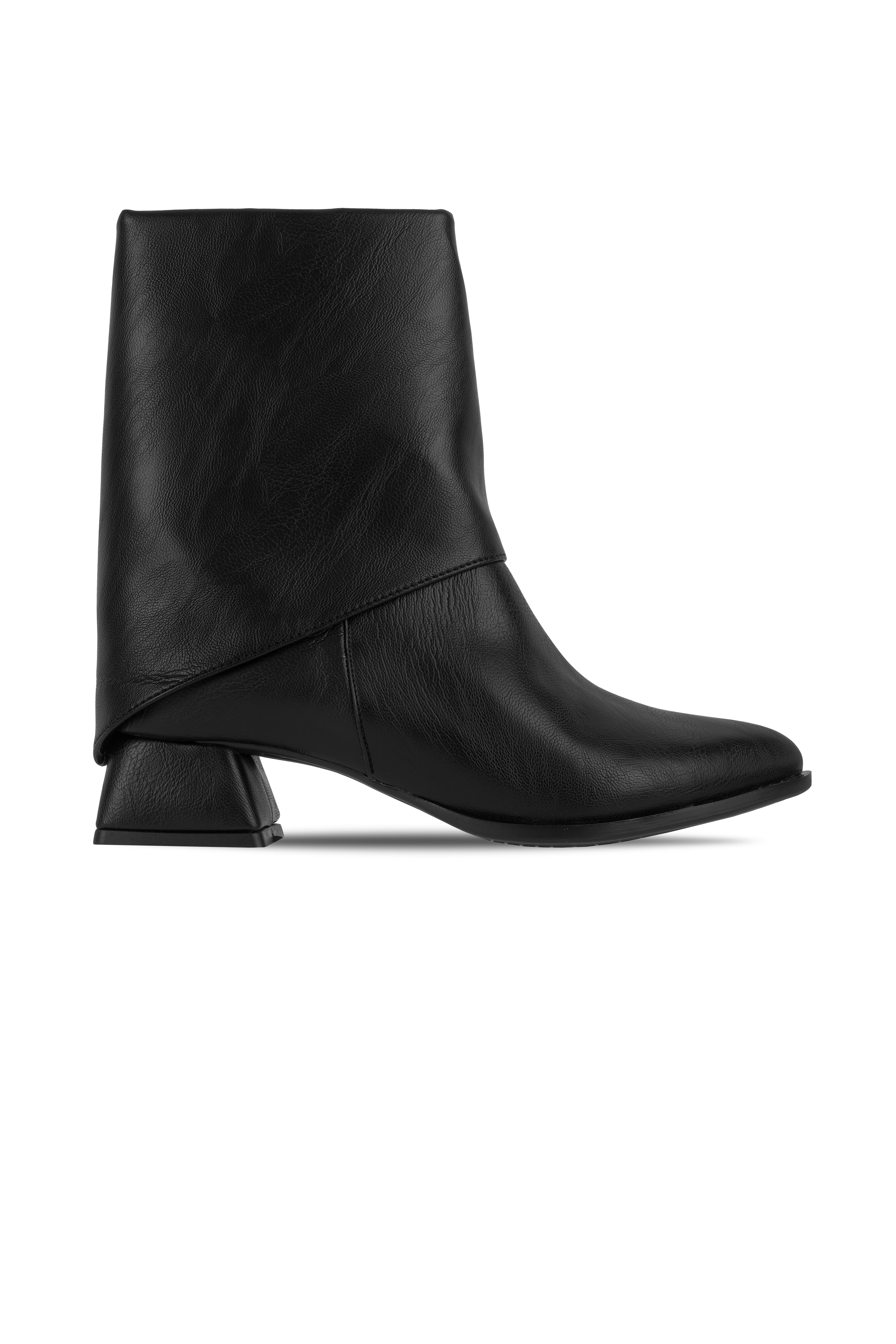 Acacia Kadın Paçalı Sivri Burun Topuklu Bot (B4229) - SİYAH