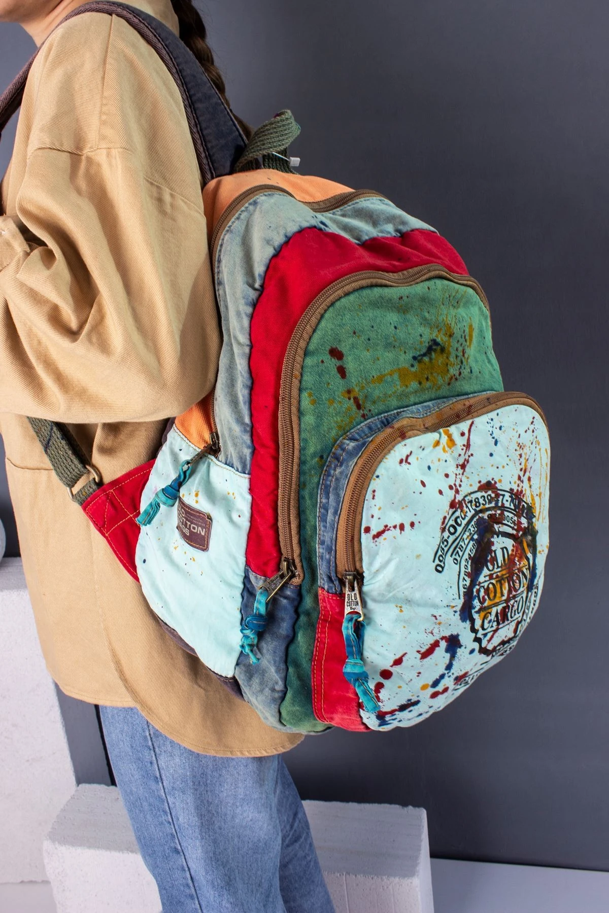 KADIN COTON CARGO SIRT ÇANTASI