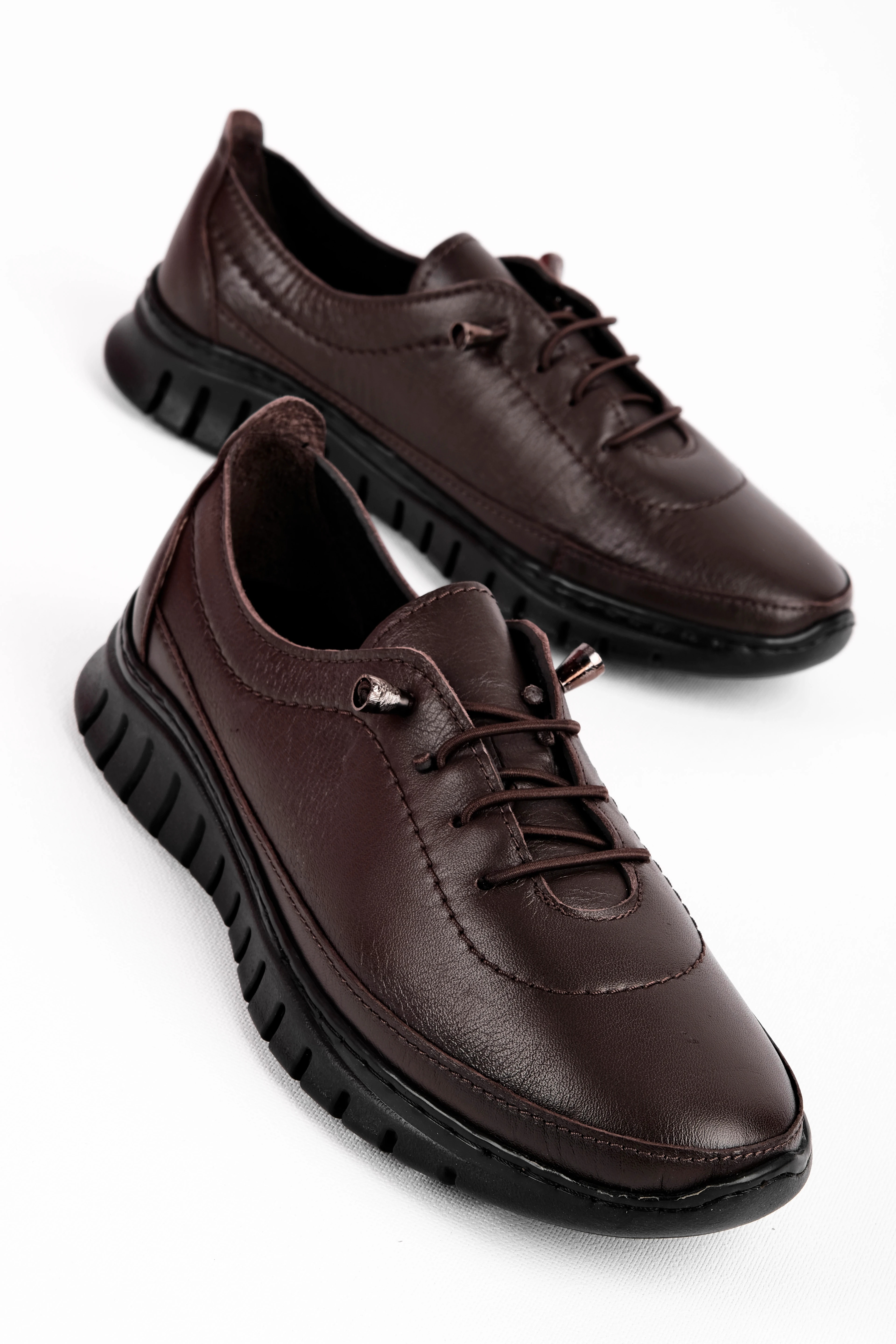 İmpair Kadın Hakiki Deri Lastik Bağcıklı Dikiş Detaylı Günlük Ayakkabı 4290