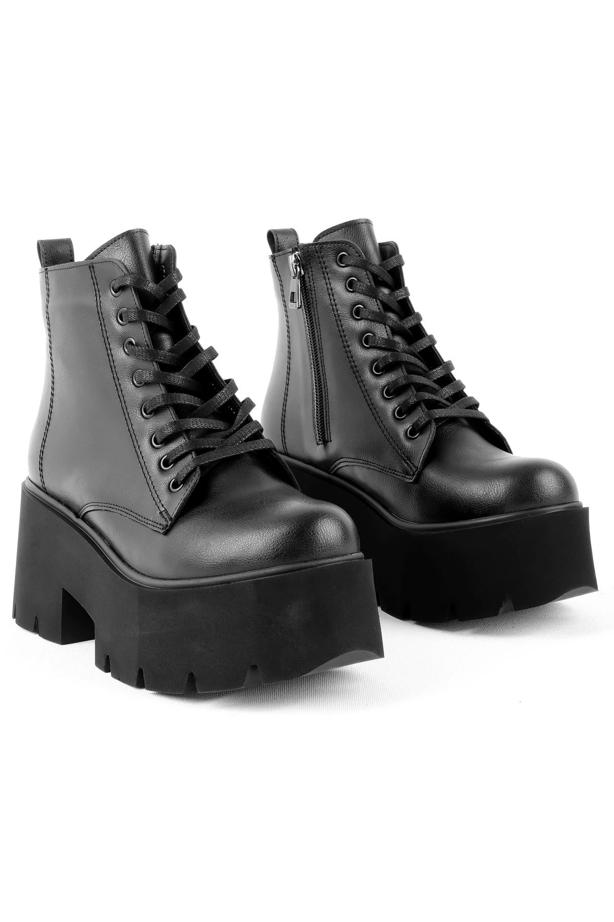 Dione Kadın Yüksek Taban Bağcık Detaylı fermuarlı Bot