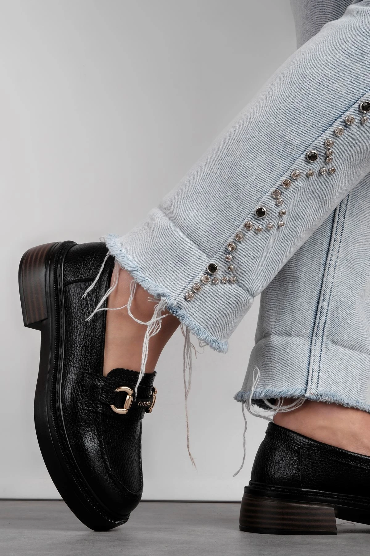 Lony Kadın Hakiki Deri Toka Detaylı Loafer 4144 - siyah