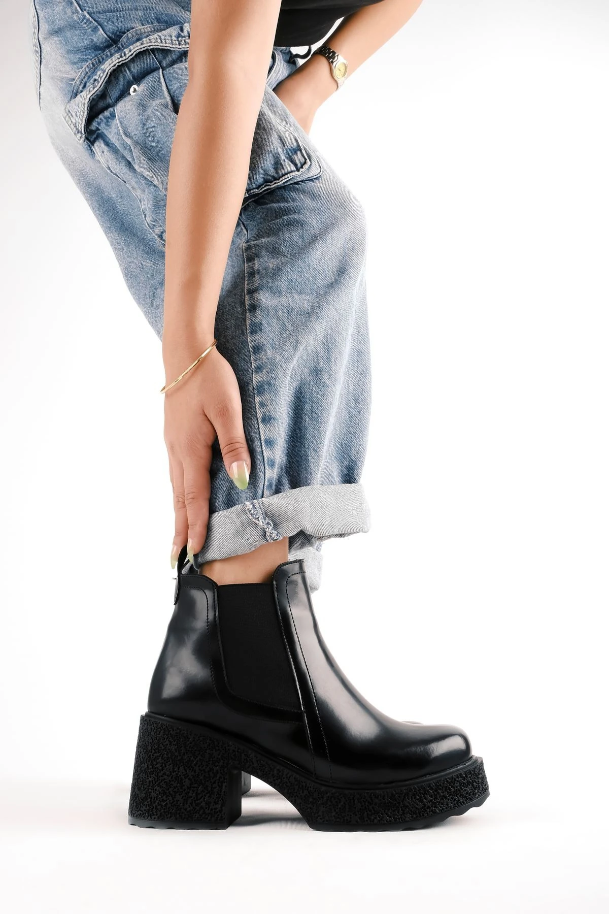 Zack Kadın Yüksek Tabanlı Lastikli Topuklu Bot