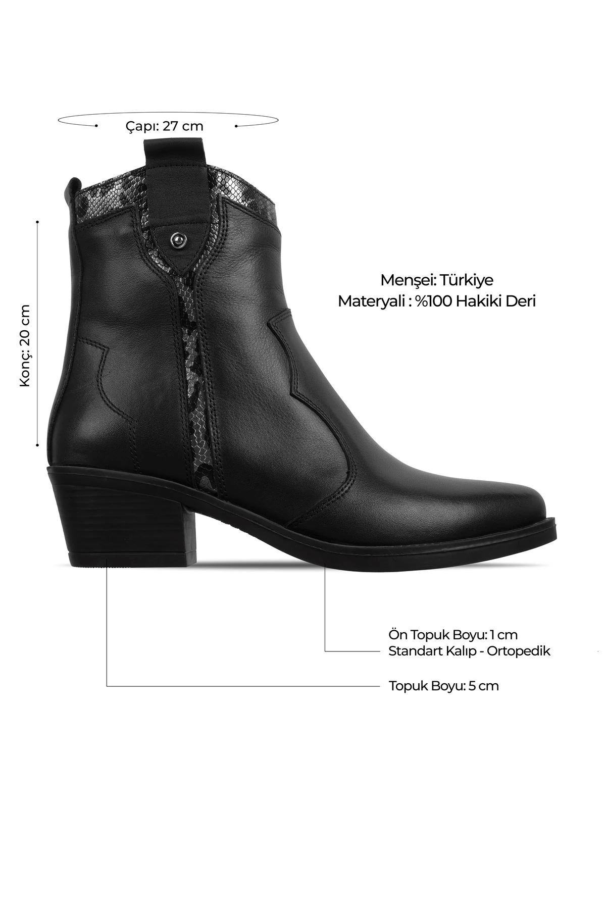 Catalina Kadın Hakiki Deri Dikiş Detaylı Kovboy Bot b4152